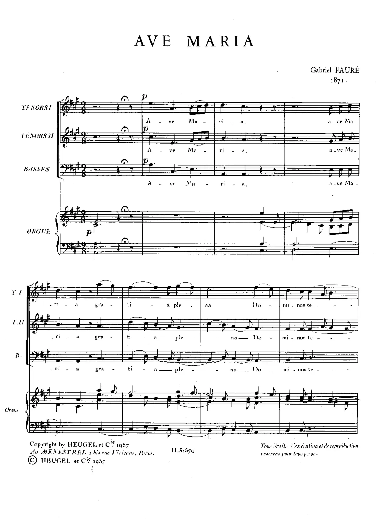 Ave Maria in A major - Page 1