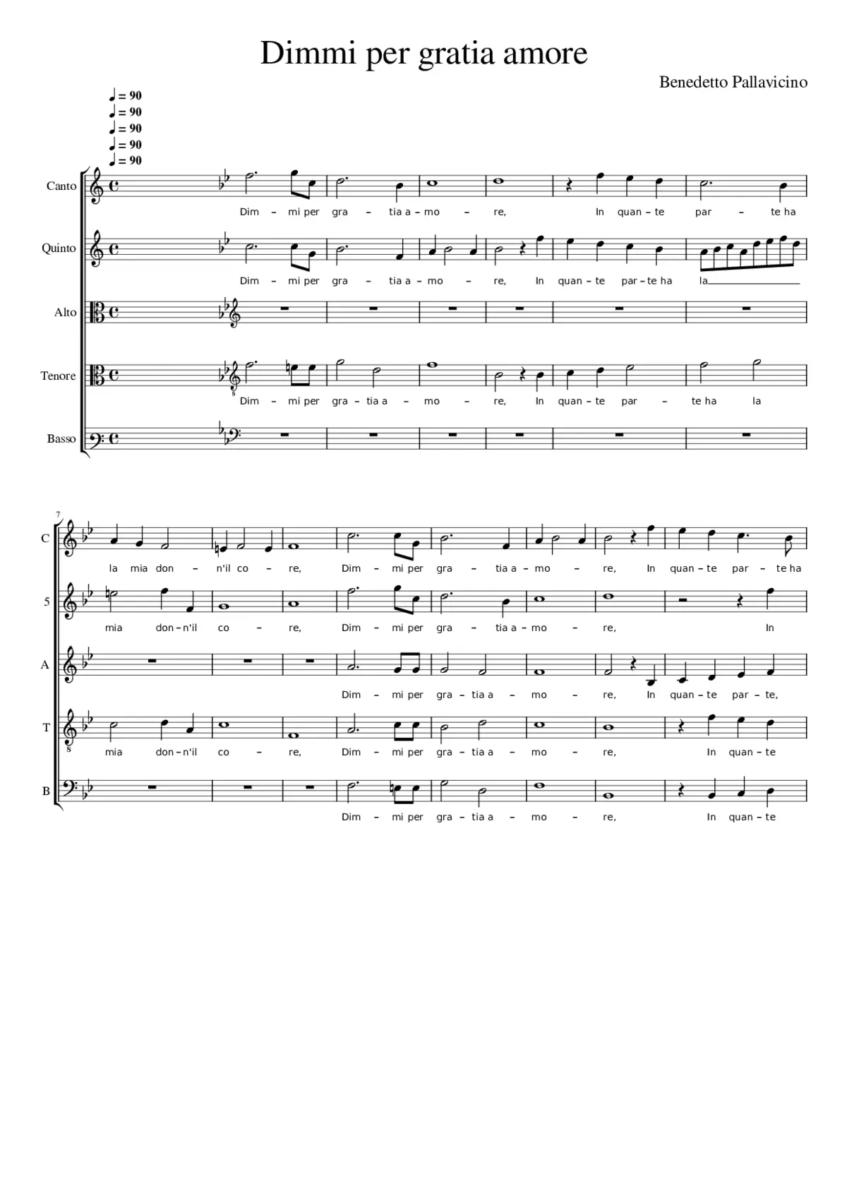 Dimmi per gratia amore - Page 1