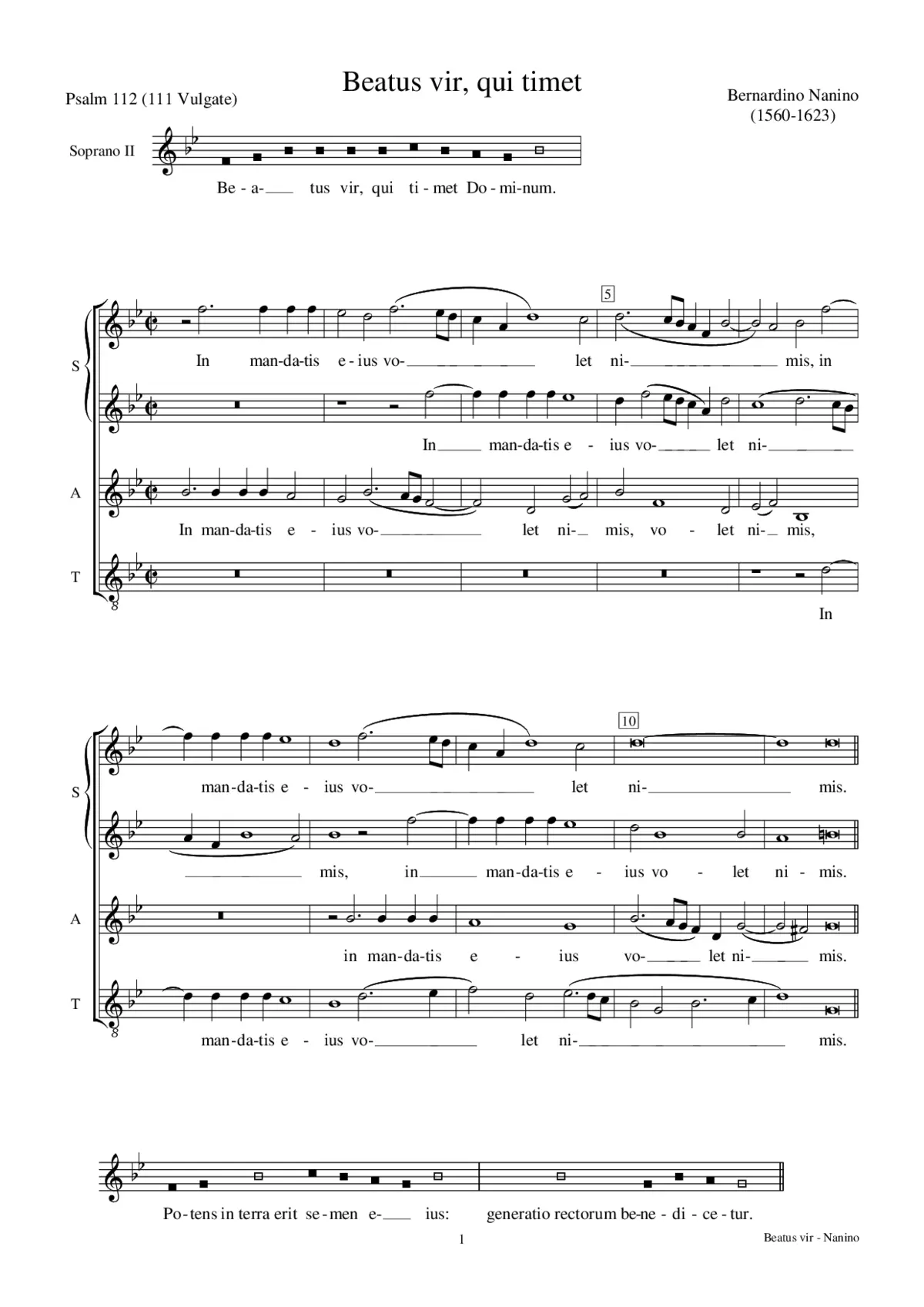 Beatus vir qui timet - Page 1