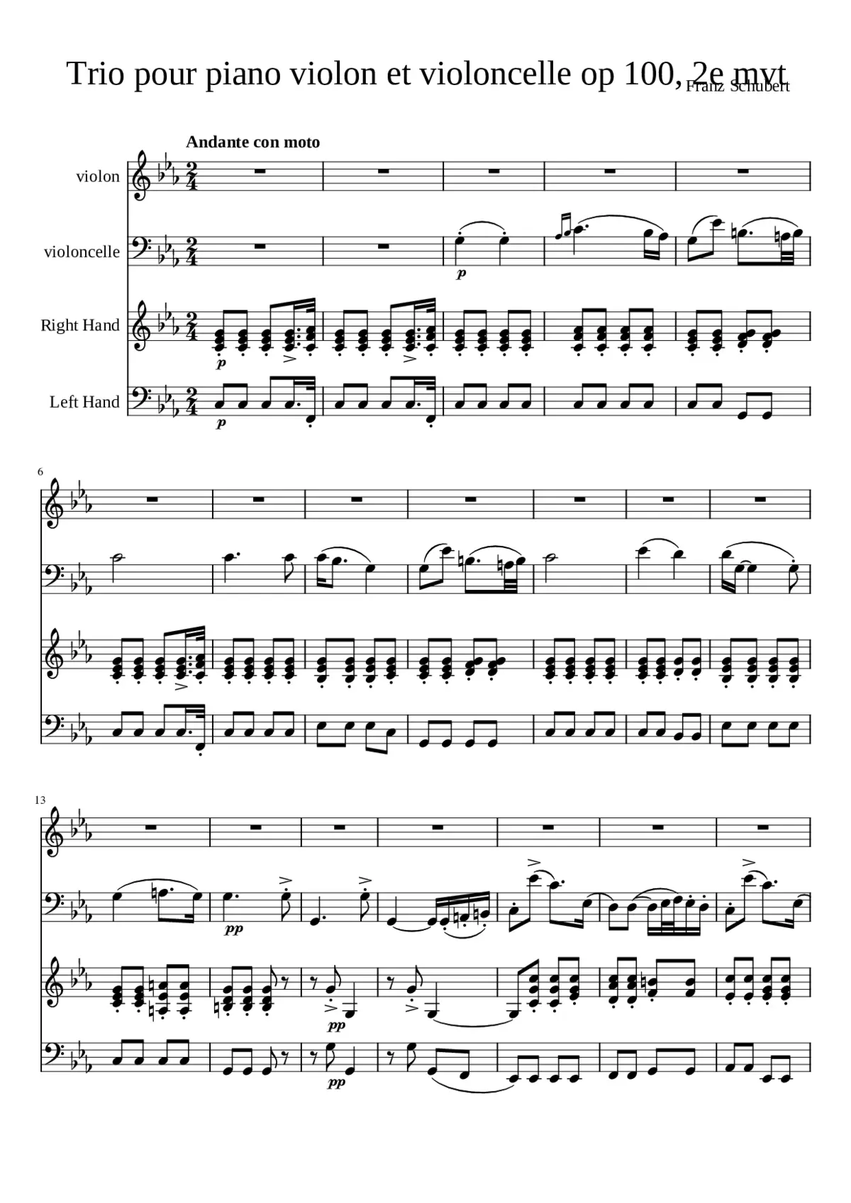 Piano Trio in E-flat major D.929 - Page 1