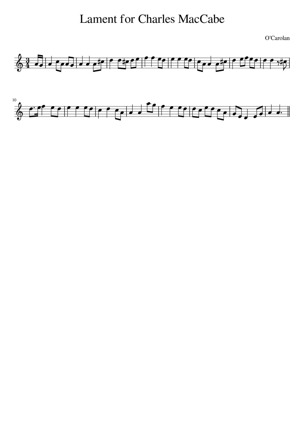 Lament For Charles MacCabe - Page 1