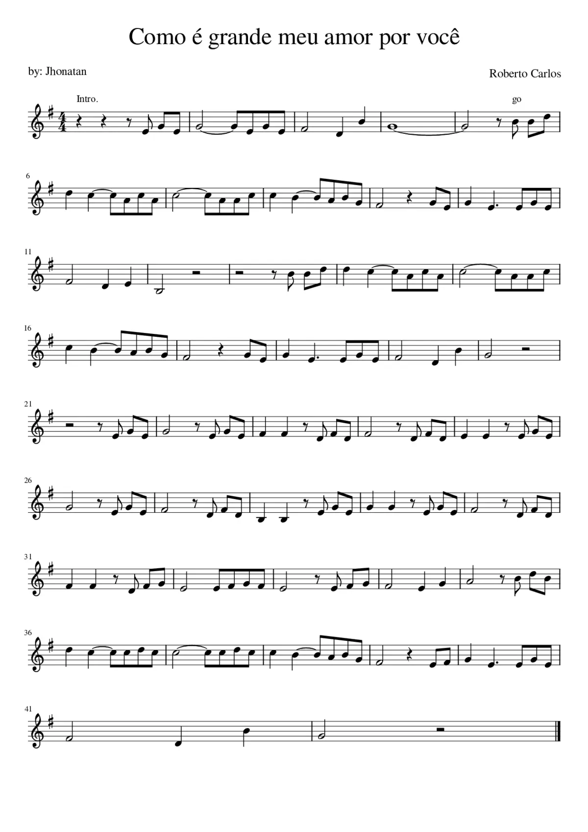 como e grande o meu amor por voce - Page 1