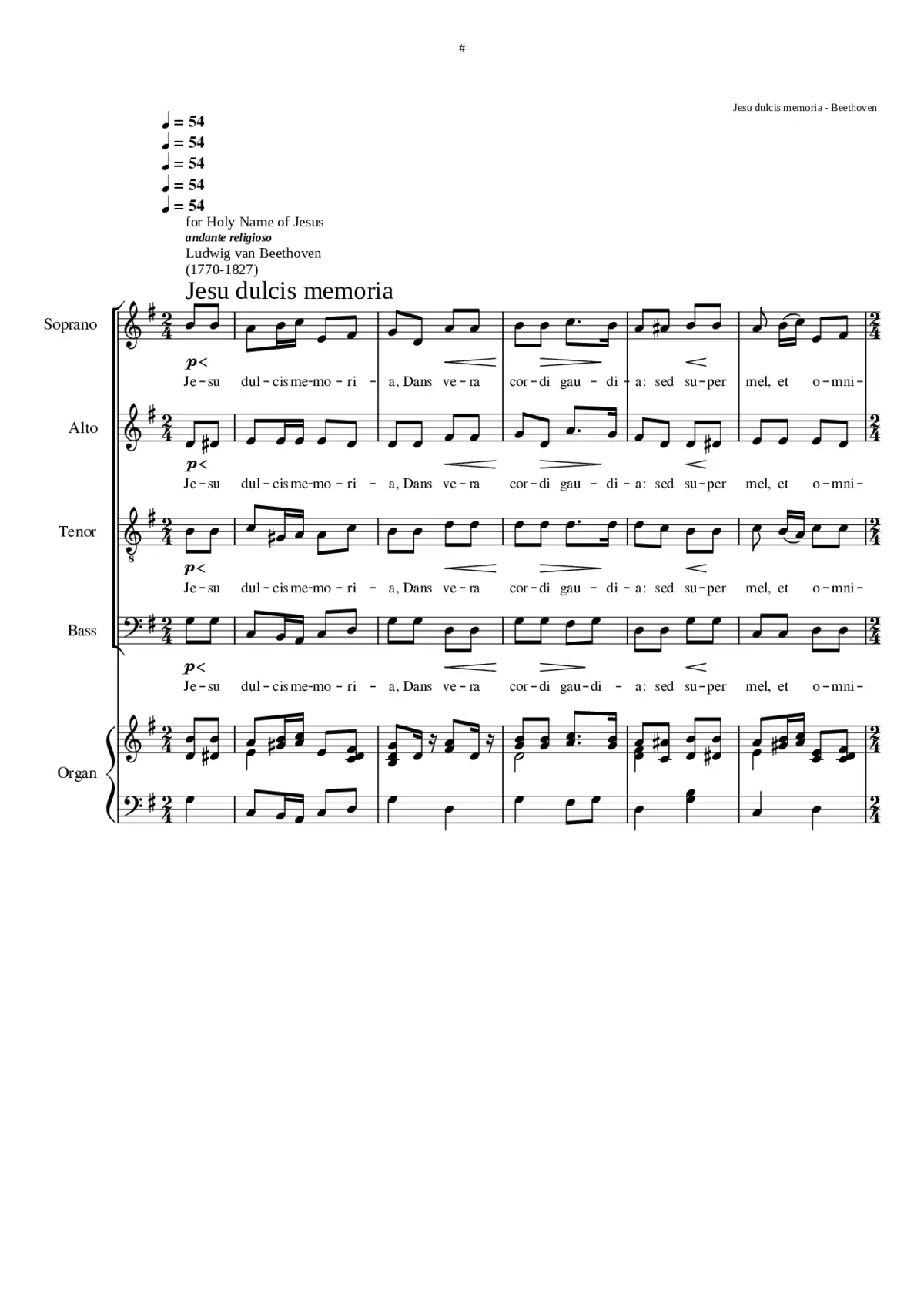 Jesu dulcis memoria - Page 1