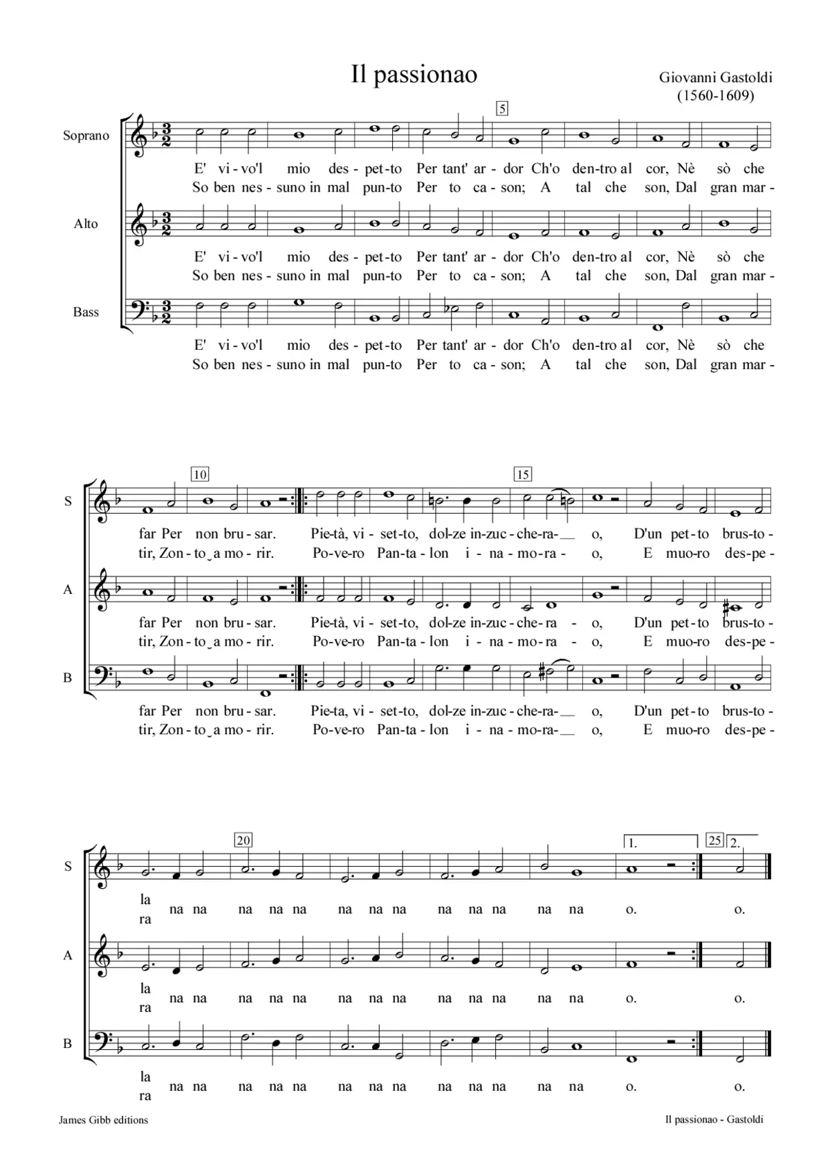 Il Passionato (E' vivo'l mio despetto) - Page 1