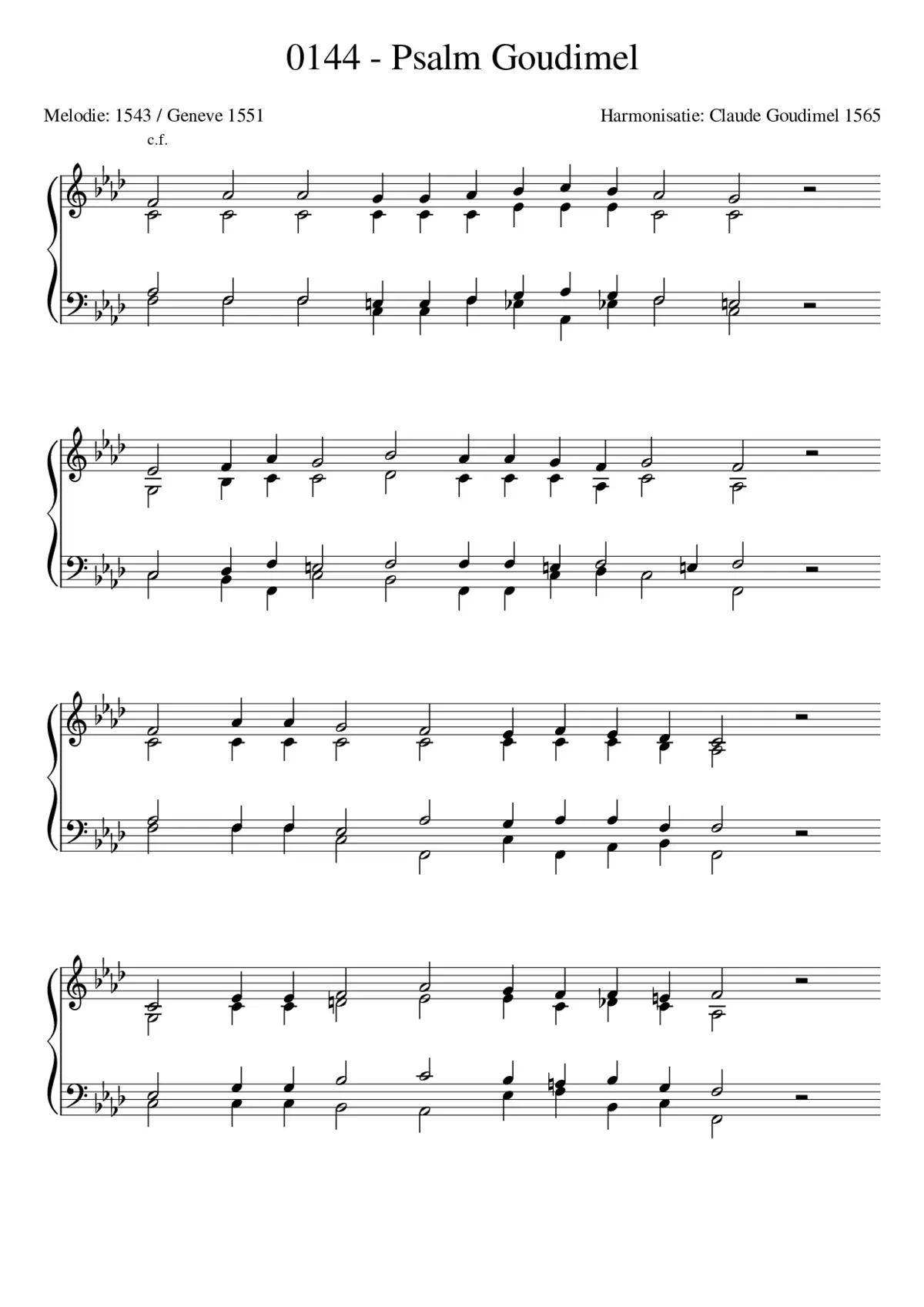 Goudimel Psalms 144 - Page 1