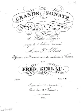Grande Sonate pour le Piano Forte et Flûte obligée