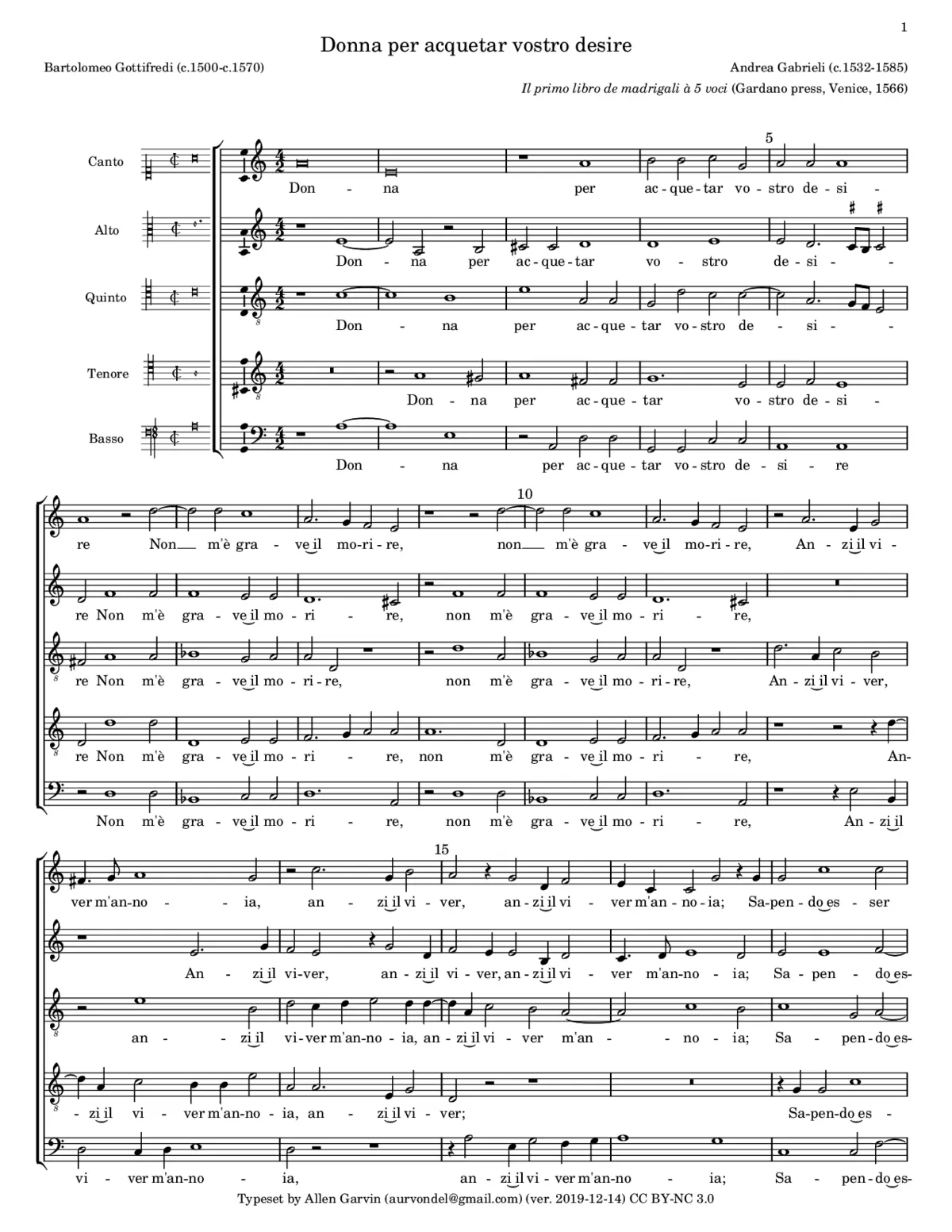 Donna per acquetar vostro desire - Page 1