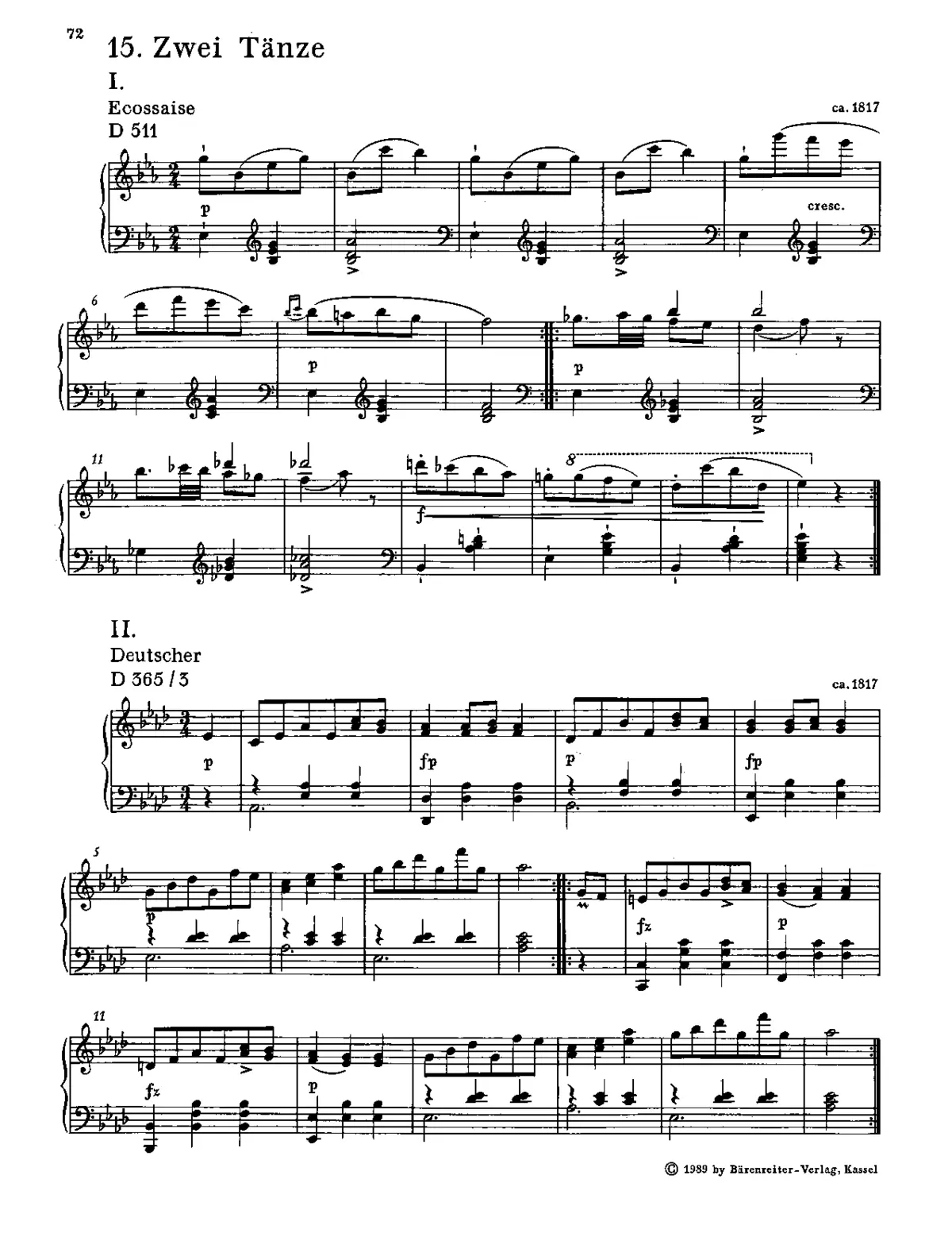 Ecossaise in E-flat major - Page 1