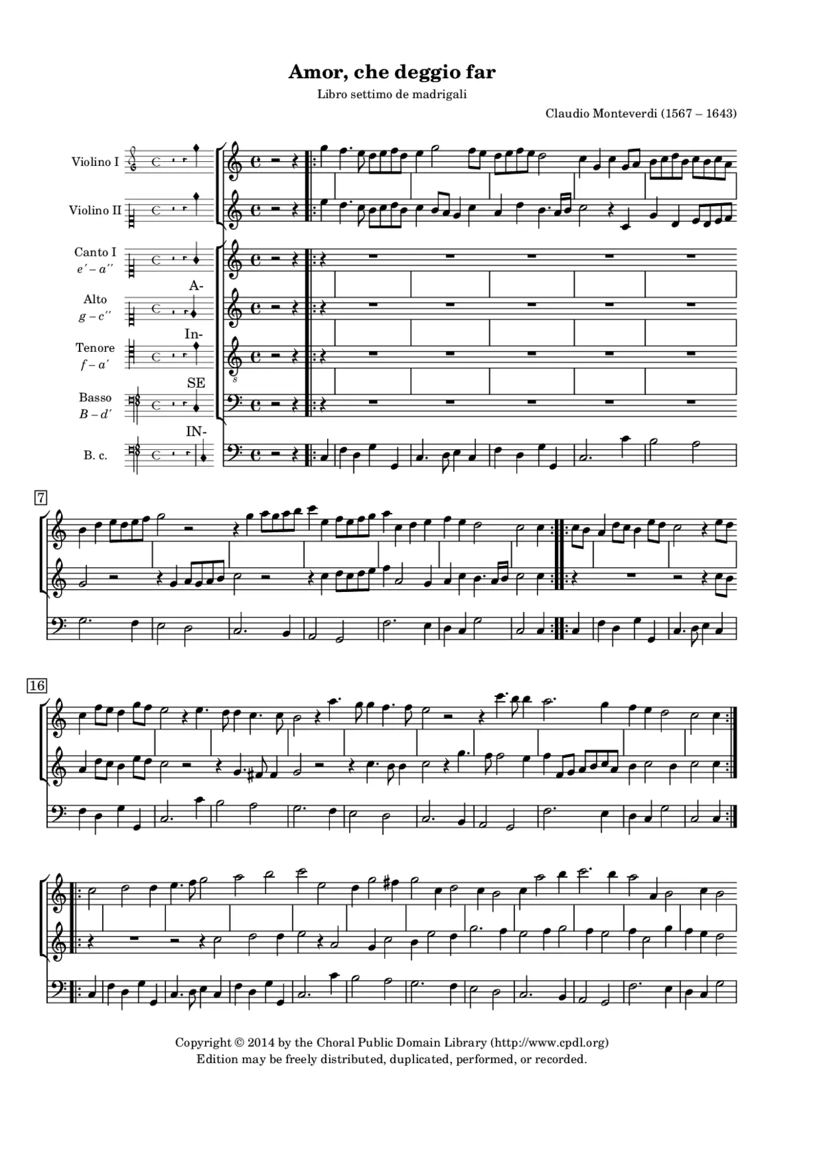 Amor che deggio far - Page 1
