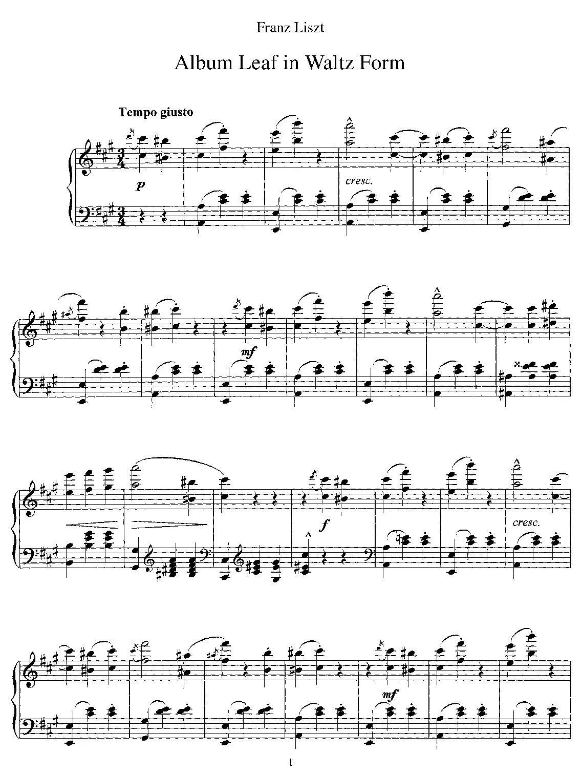 Albumblatt in Walzerform - Page 1