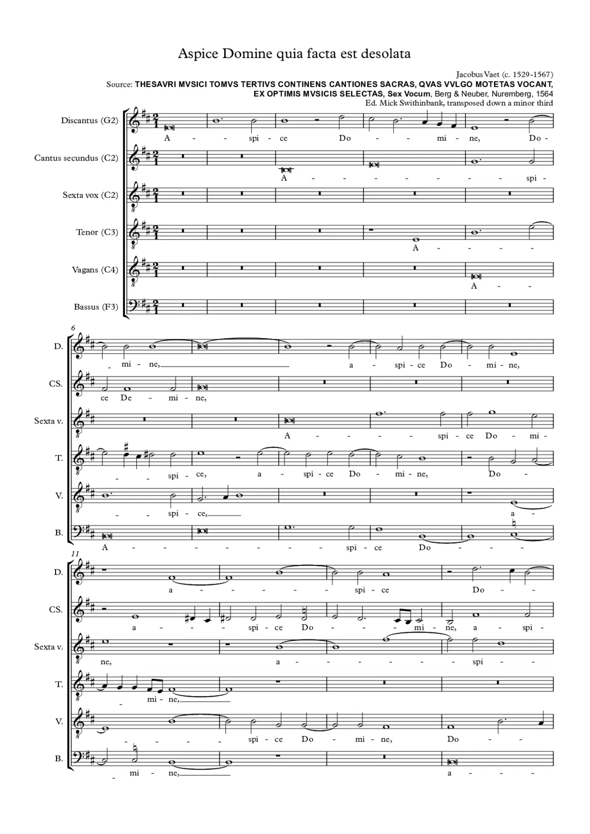 Aspice Domine quia facta est desolata - Page 1