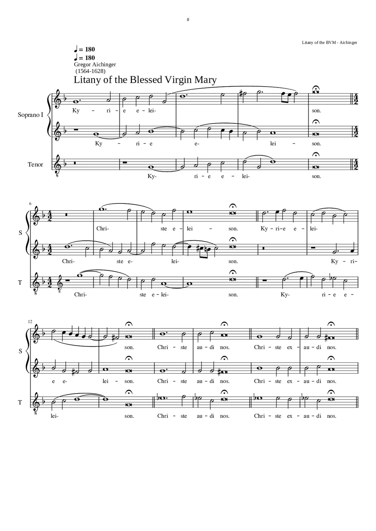 Litany of the Blessed Virgin Mary - Page 1