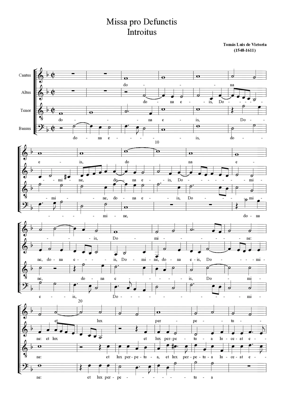 Missa Pro defunctis a 4 - Page 1