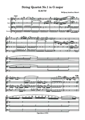 String Quartet No.1 in G major, K.80/73f