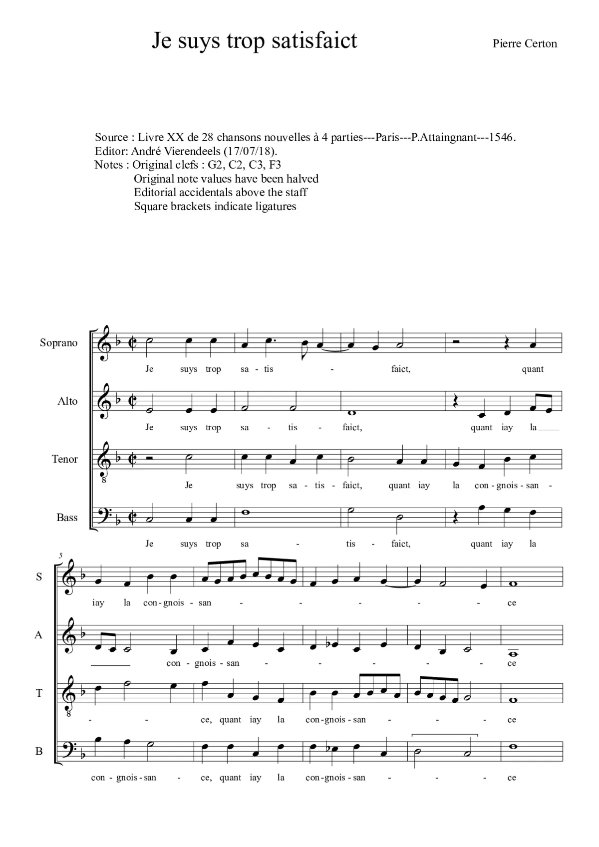 Je suys trop satisfaict - Page 1