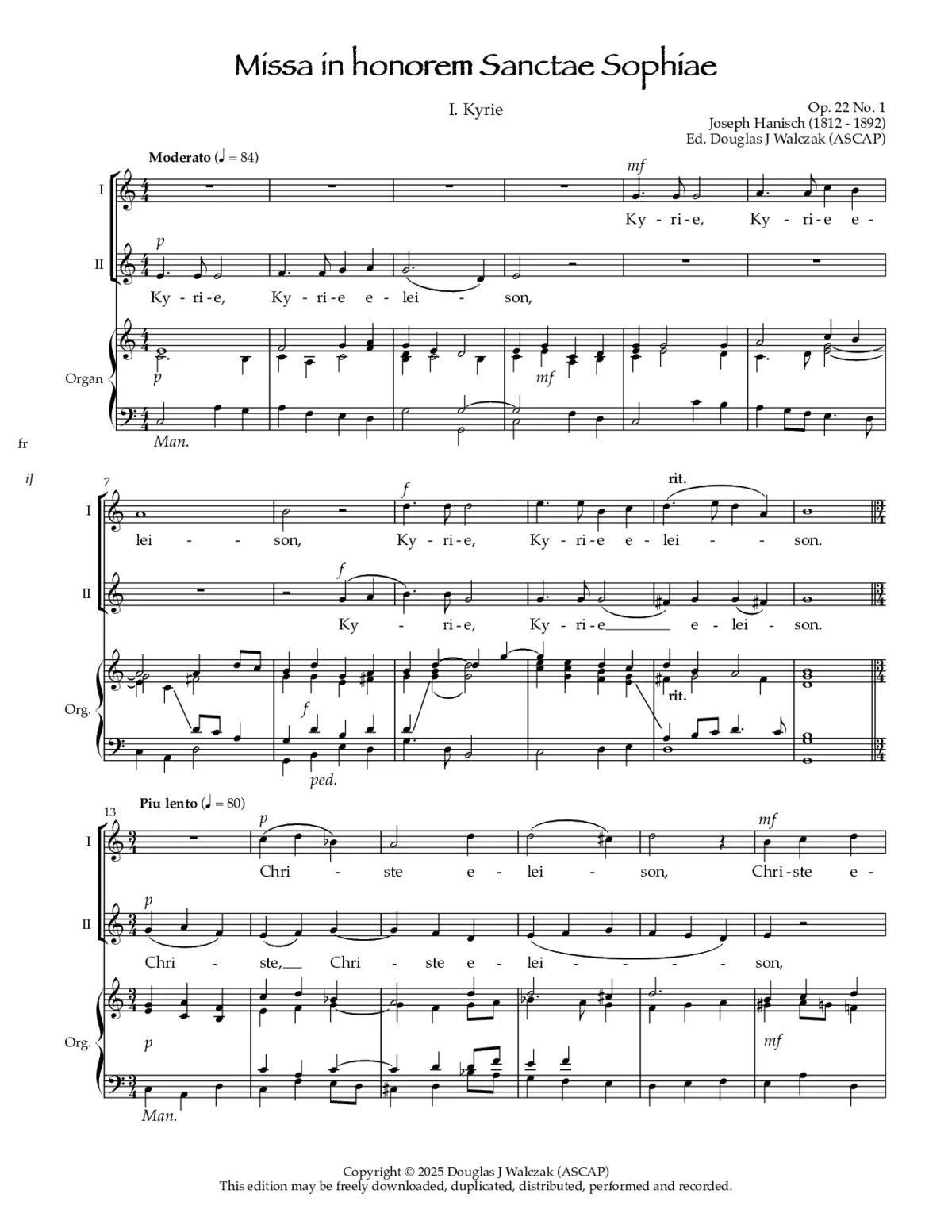 Missa in honorem Sanctae Sophiae - Page 1