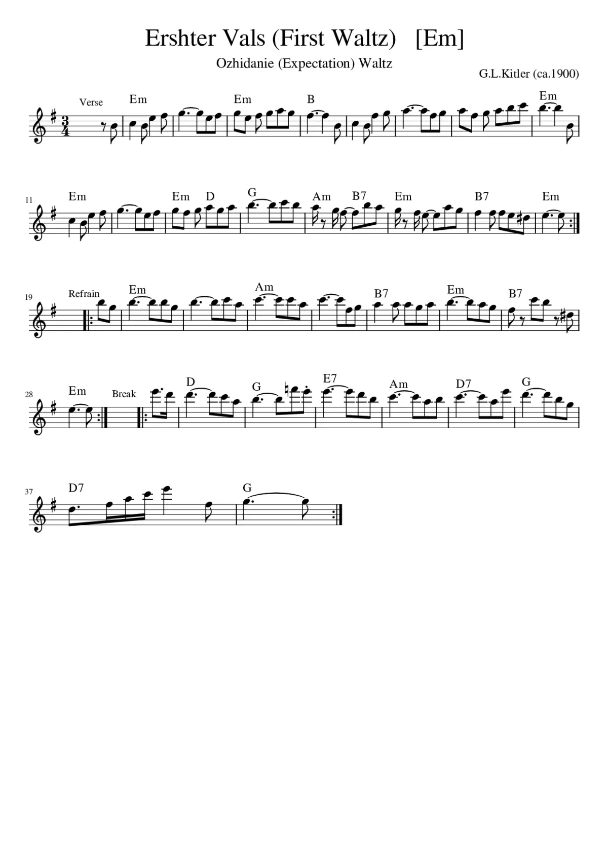 Ershter Vals - Page 1