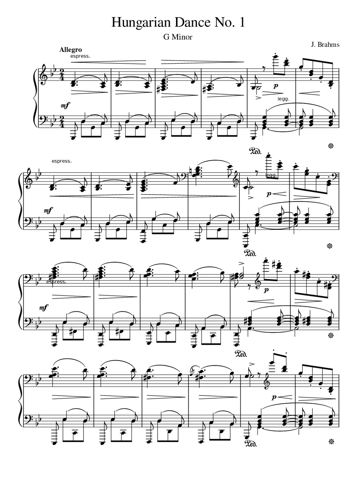 21 Hungarian Dances (Orchestra) WoO 1 - Page 1