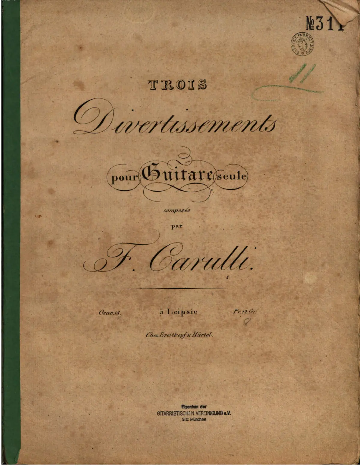 3 Divertissements pour Guitare Seule - Page 1