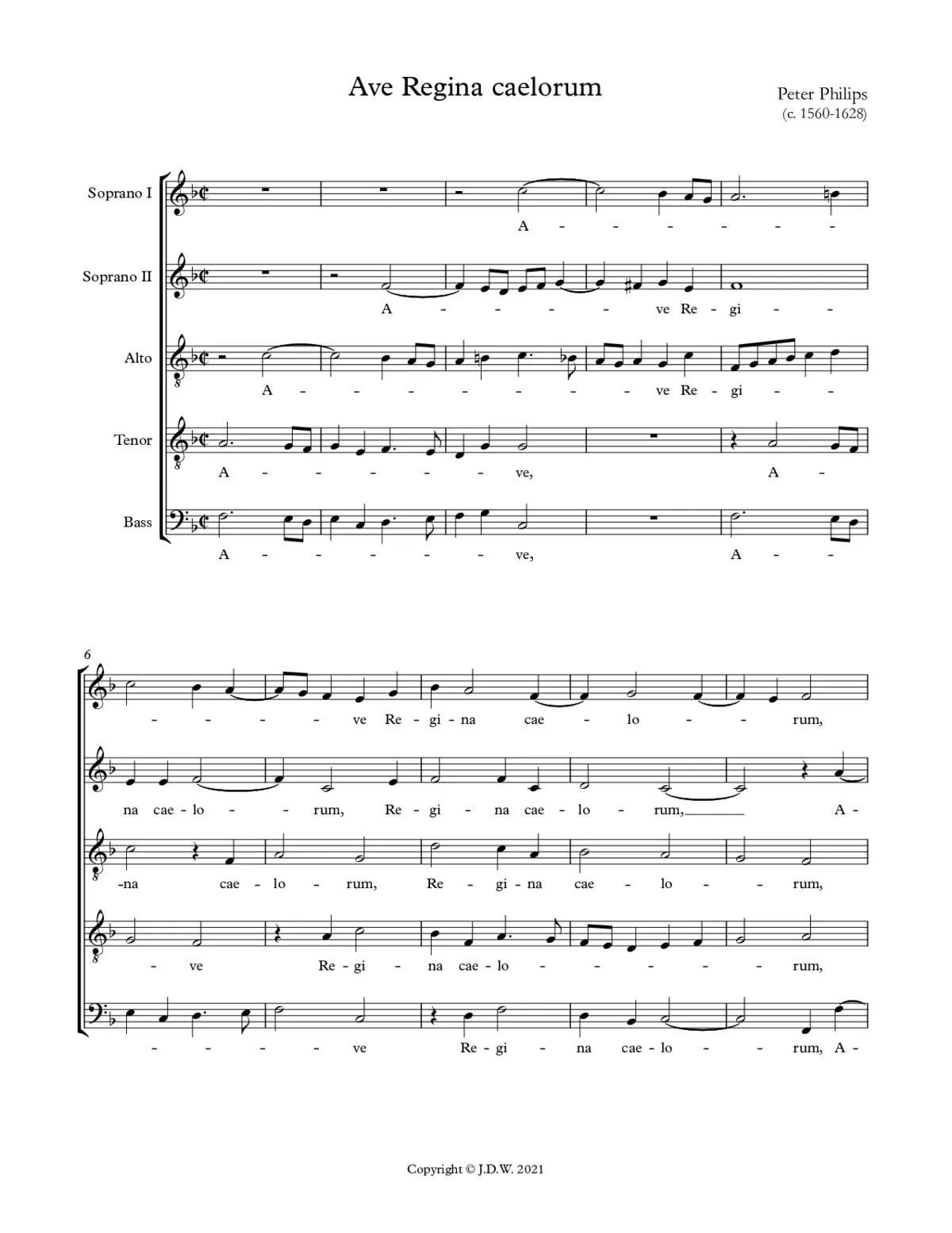 Ave Regina caelorum a 5 - Page 1