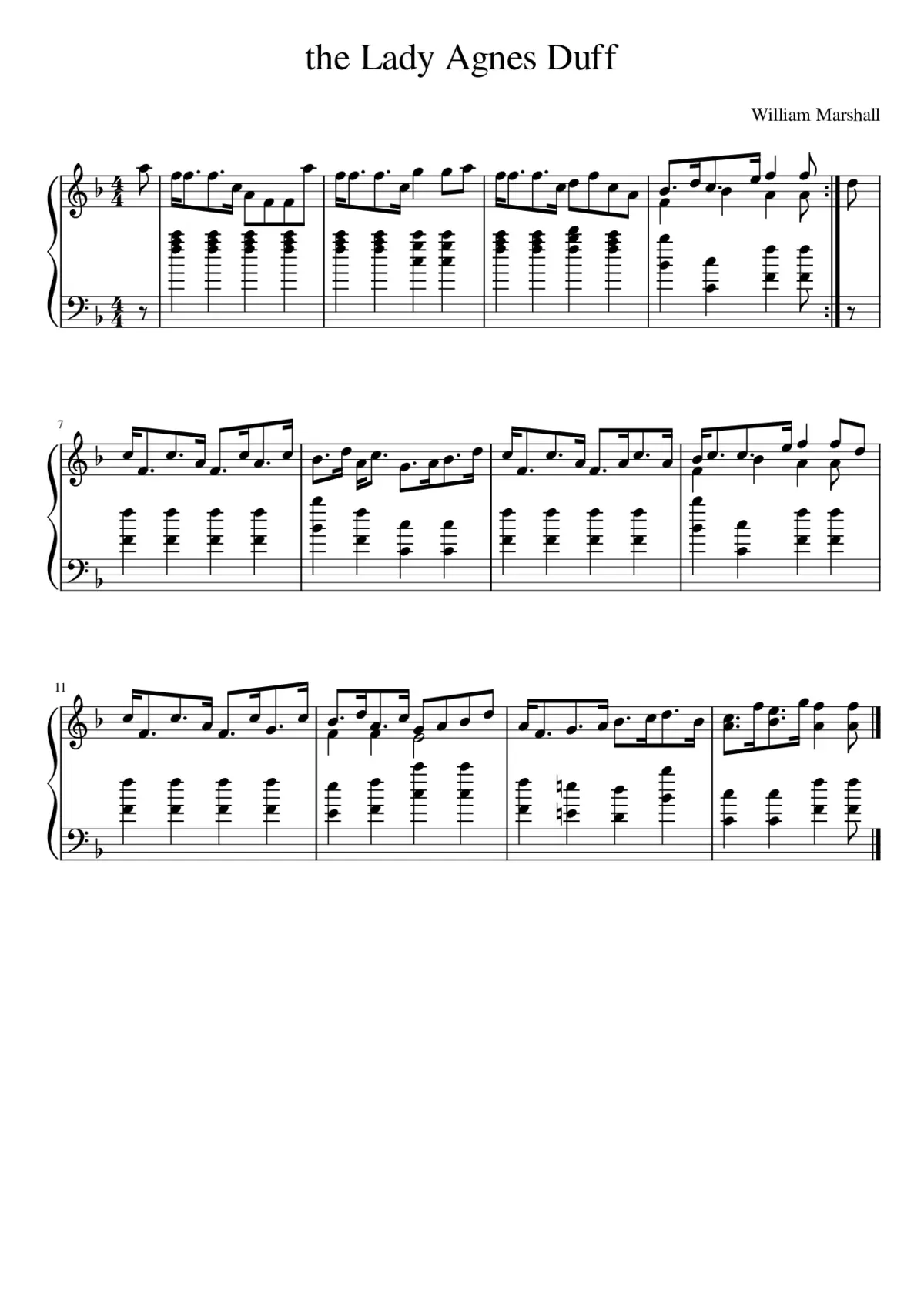 the Lady Agnes Duff - Page 1