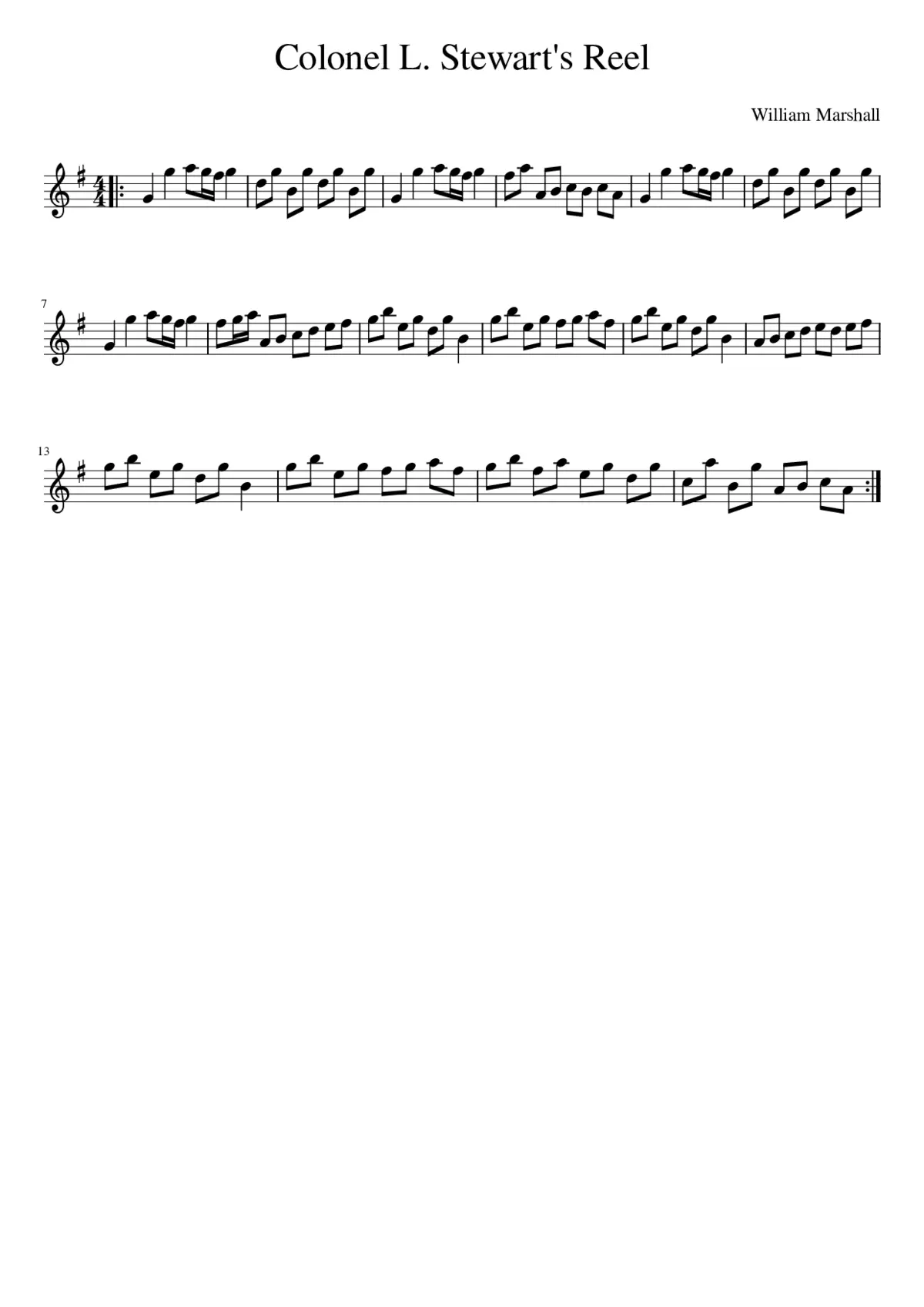 Colonel L. Stewart's Reel - Page 1