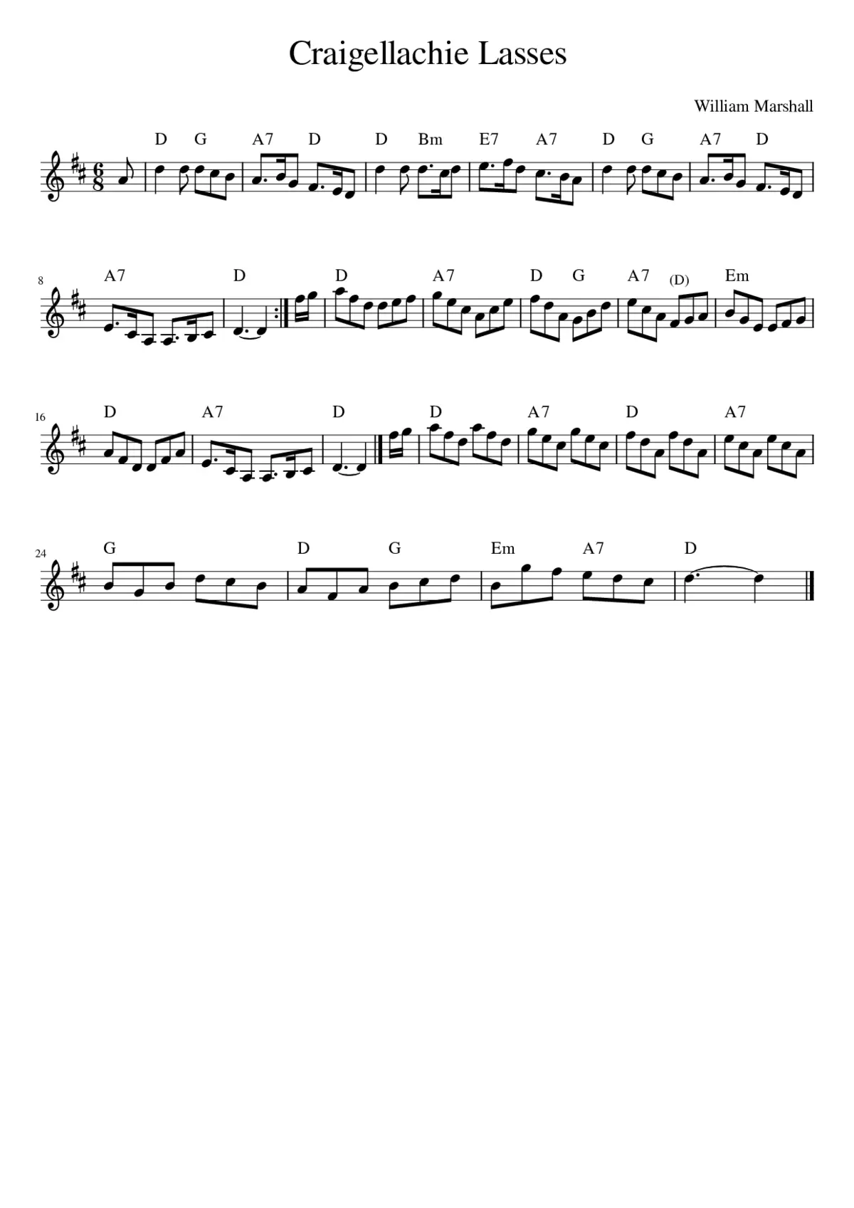 Craigellachie Lasses - Page 1