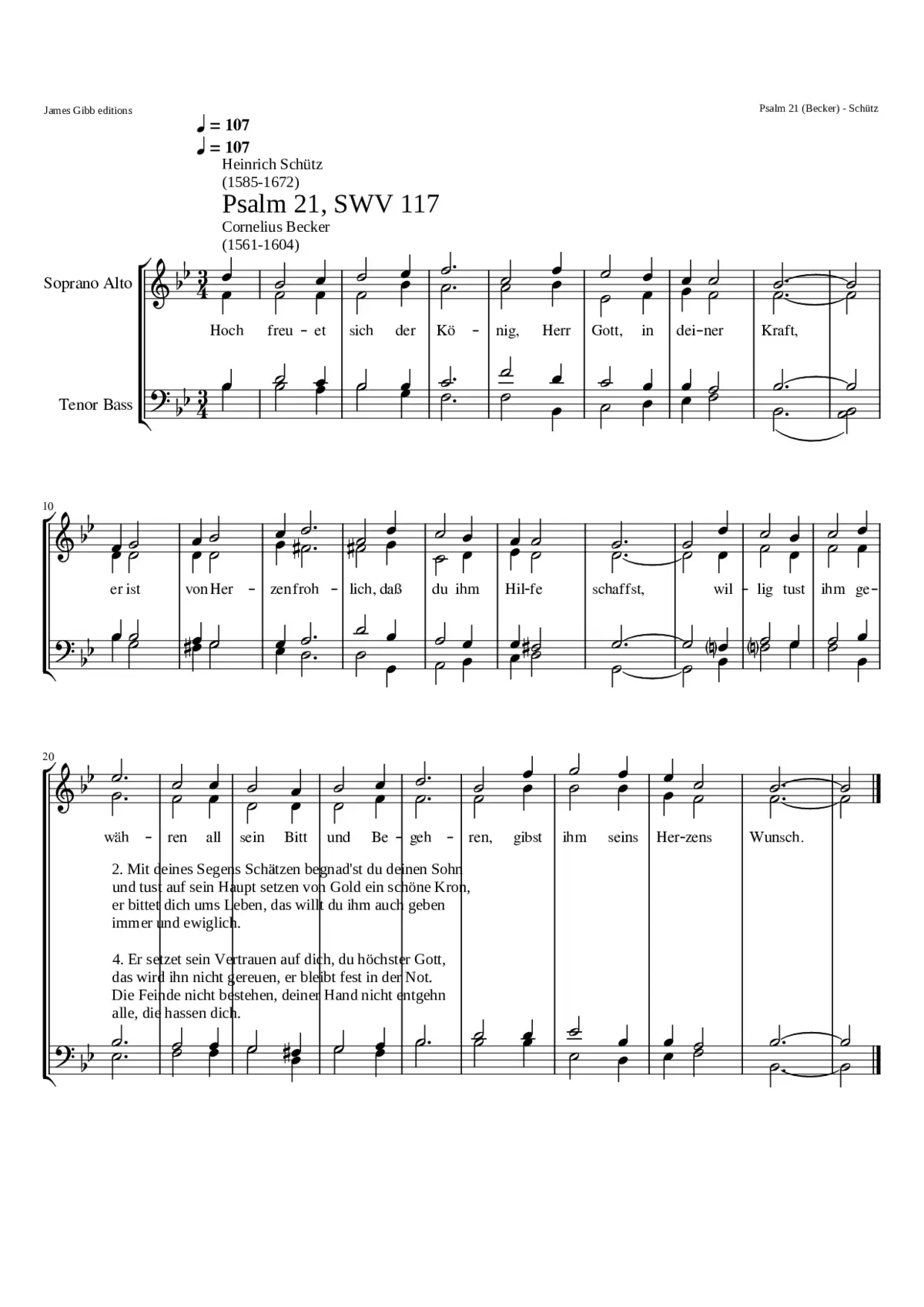 Hoch freuet sich der König SWV 117 - Page 1