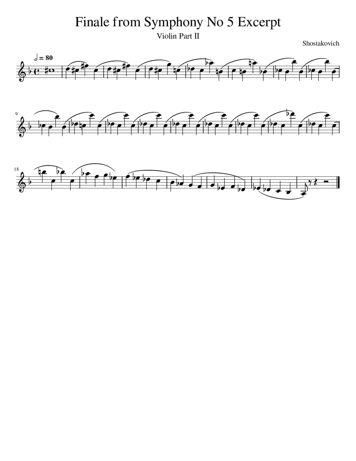 Finale from Symphony No 5 Violin II - Page 1