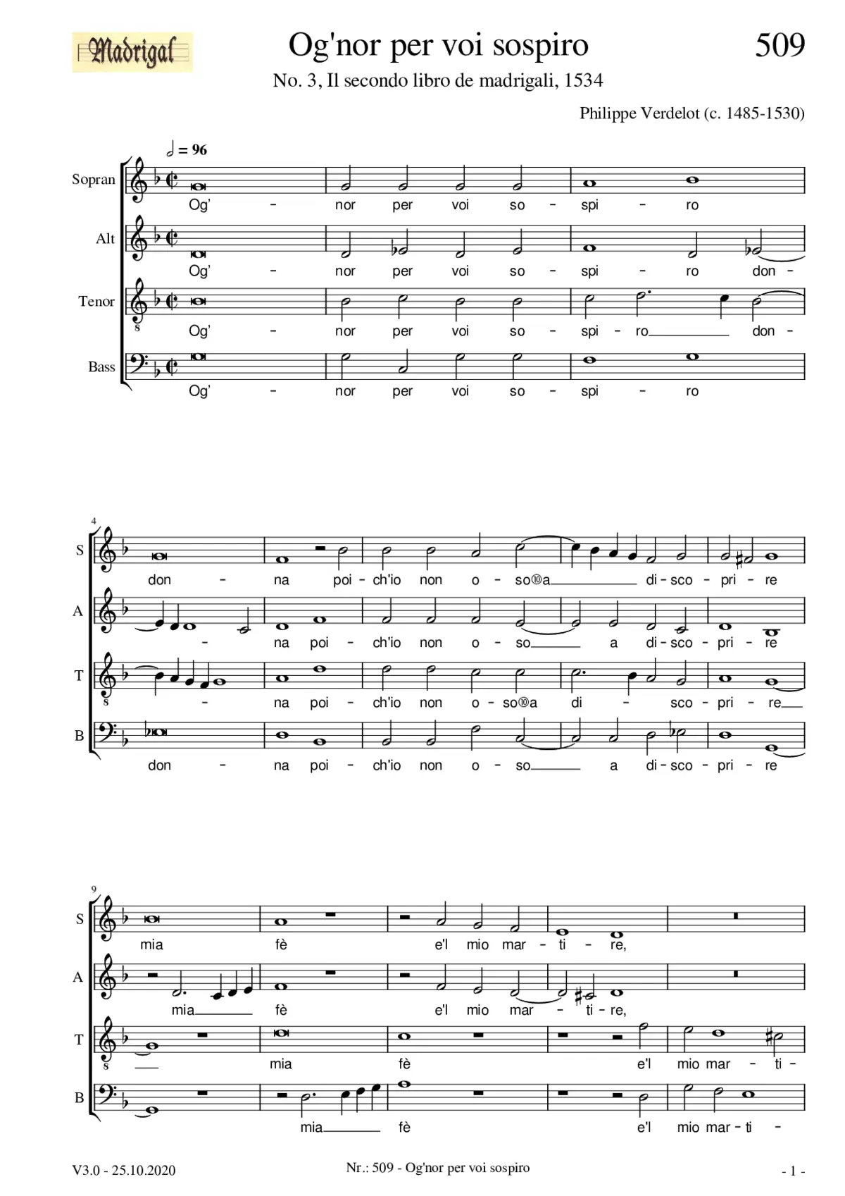 Og'nor per voi sospiro - Page 1