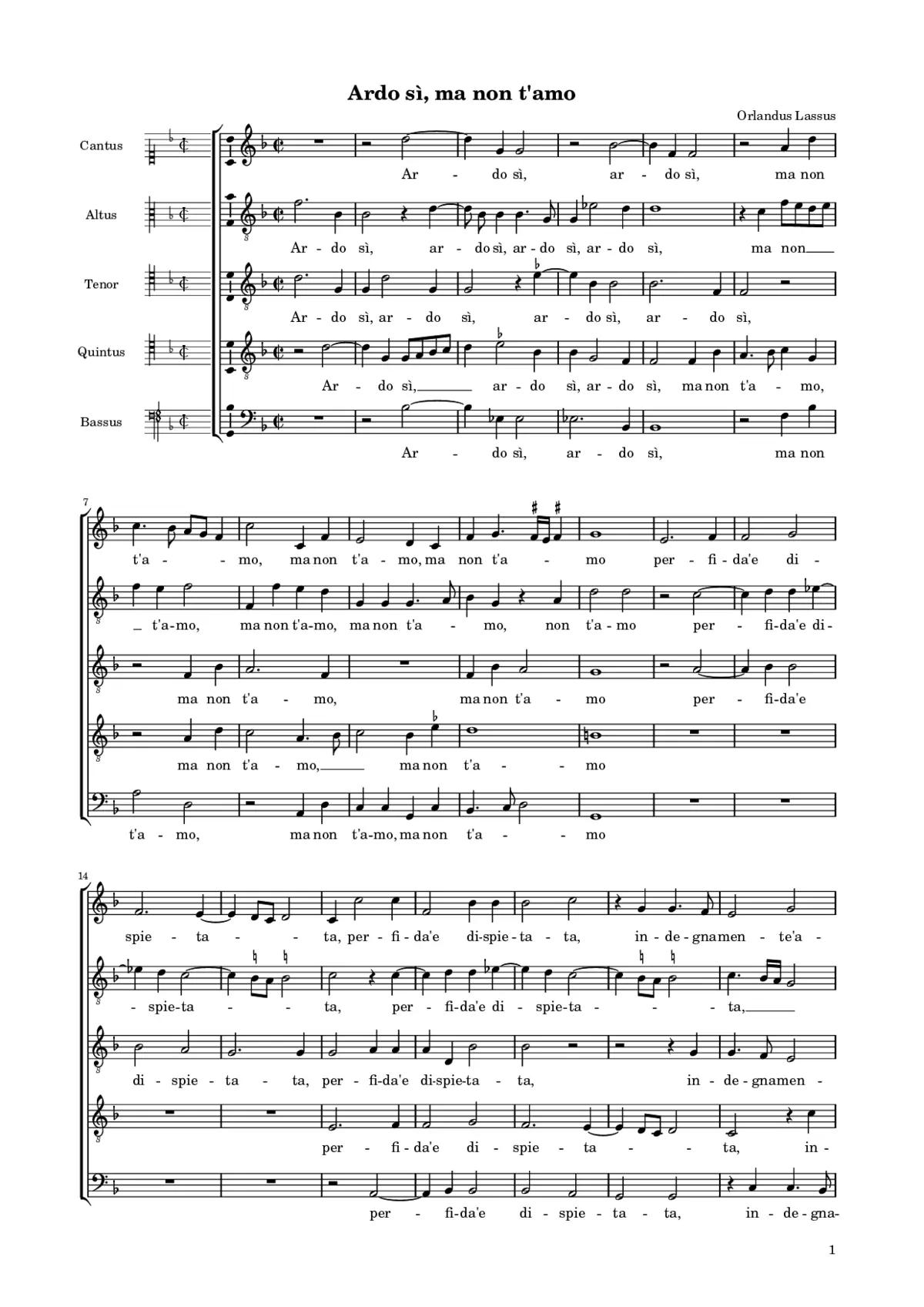 Ardo, sì, ma non t'amo II - Page 1