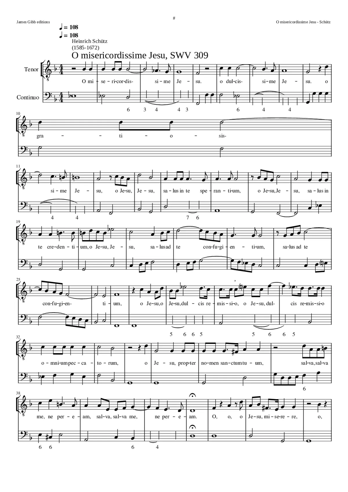O misericordissime Jesu SWV 309 - Page 1