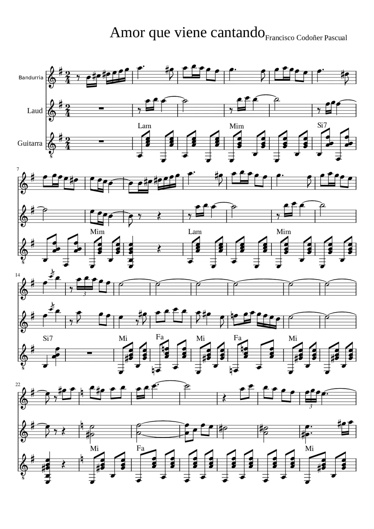 Amor que viene cantando - Page 1