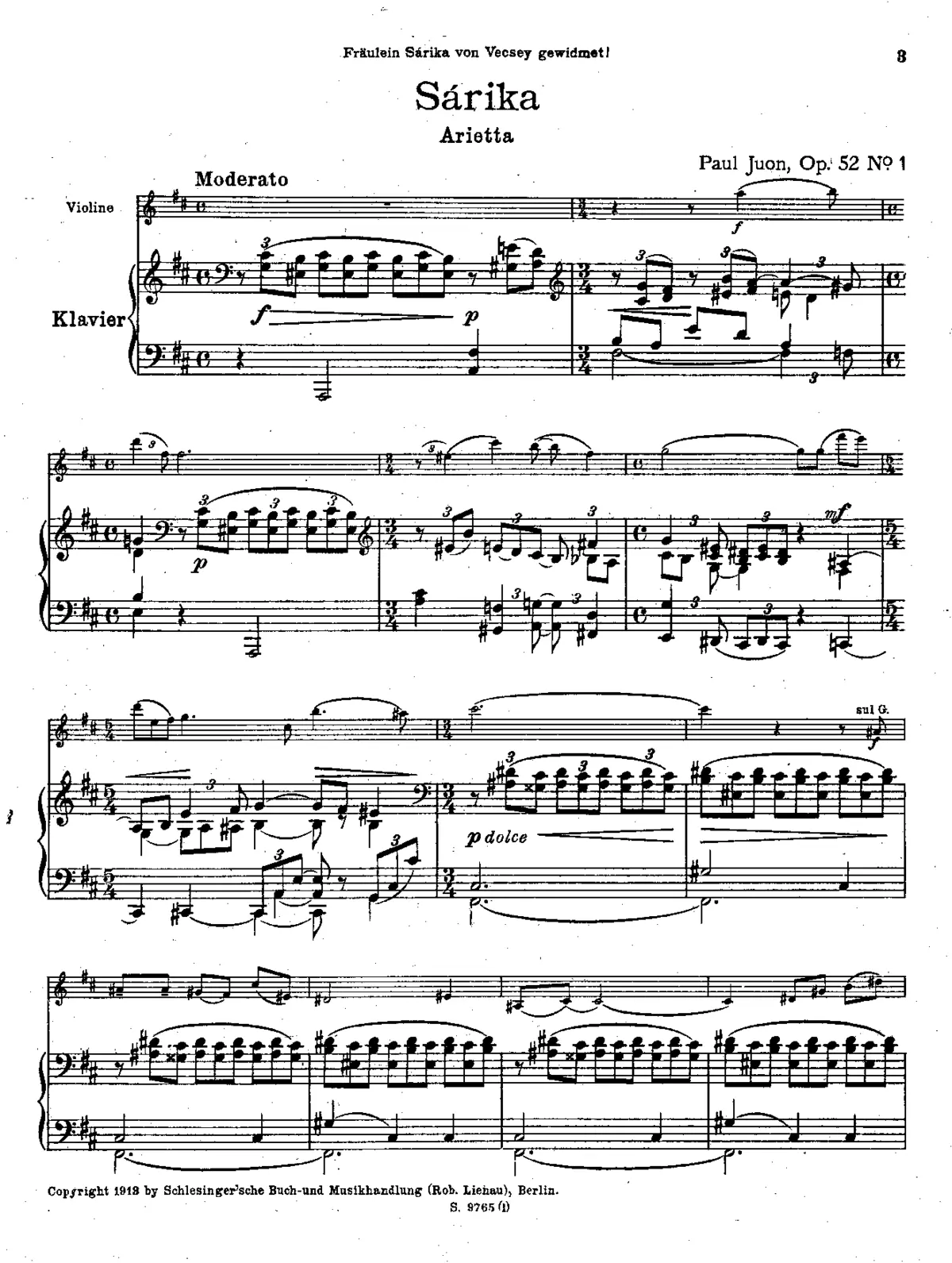 2 Kleine Stücke for Violin and Piano - Page 1
