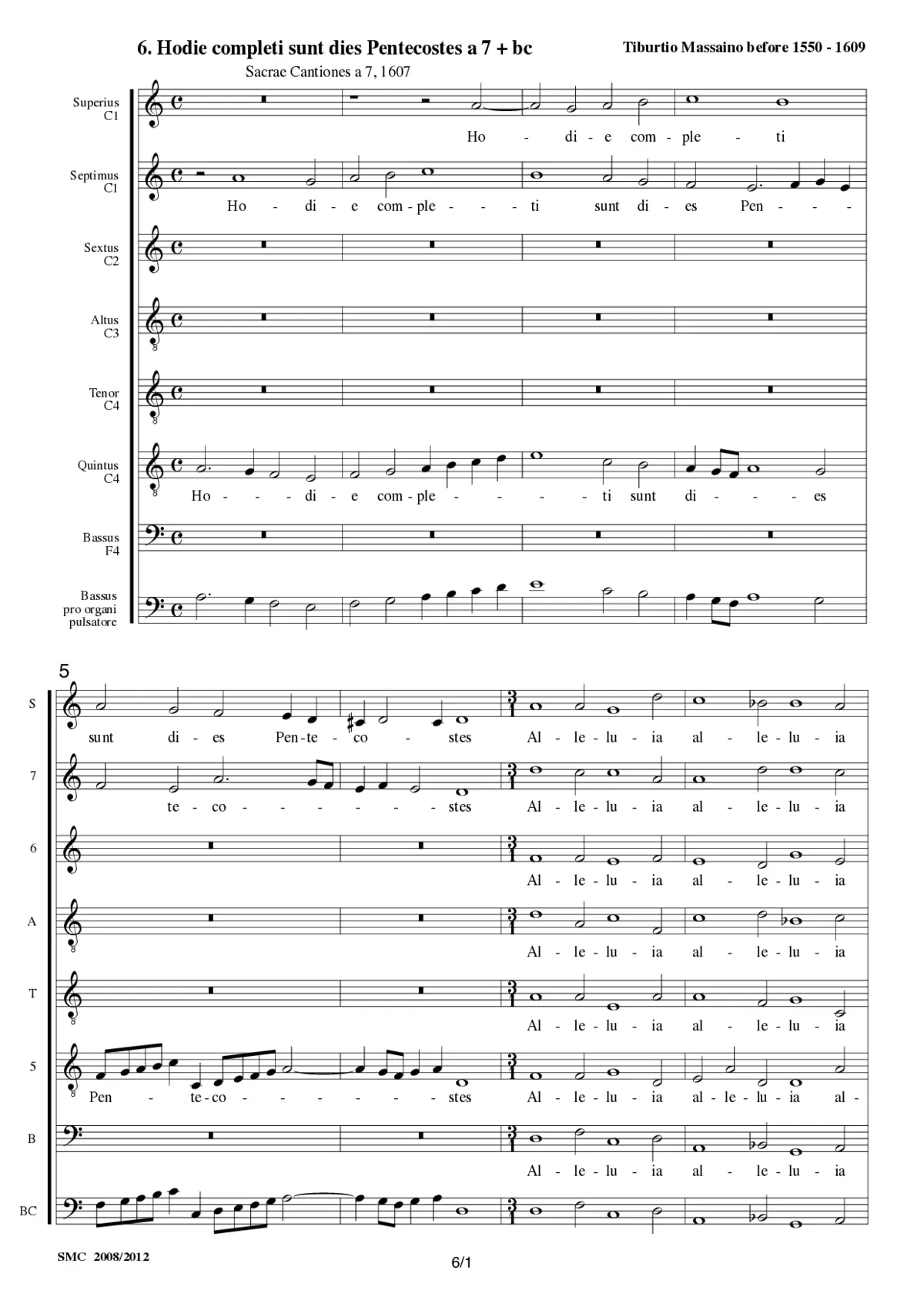 Hodie completi sunt dies Pentecostes a 7 - Page 1