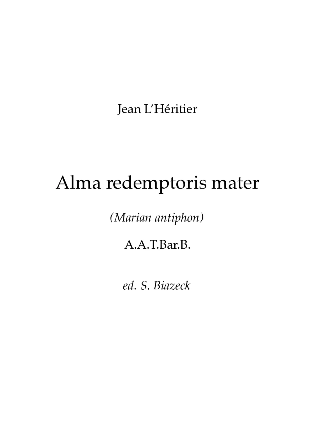 Alma Redemptoris mater a 5 - Page 1