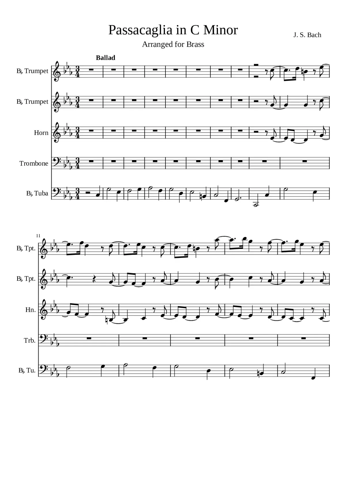 Passacaglia in C minor BWV 582 - Page 1