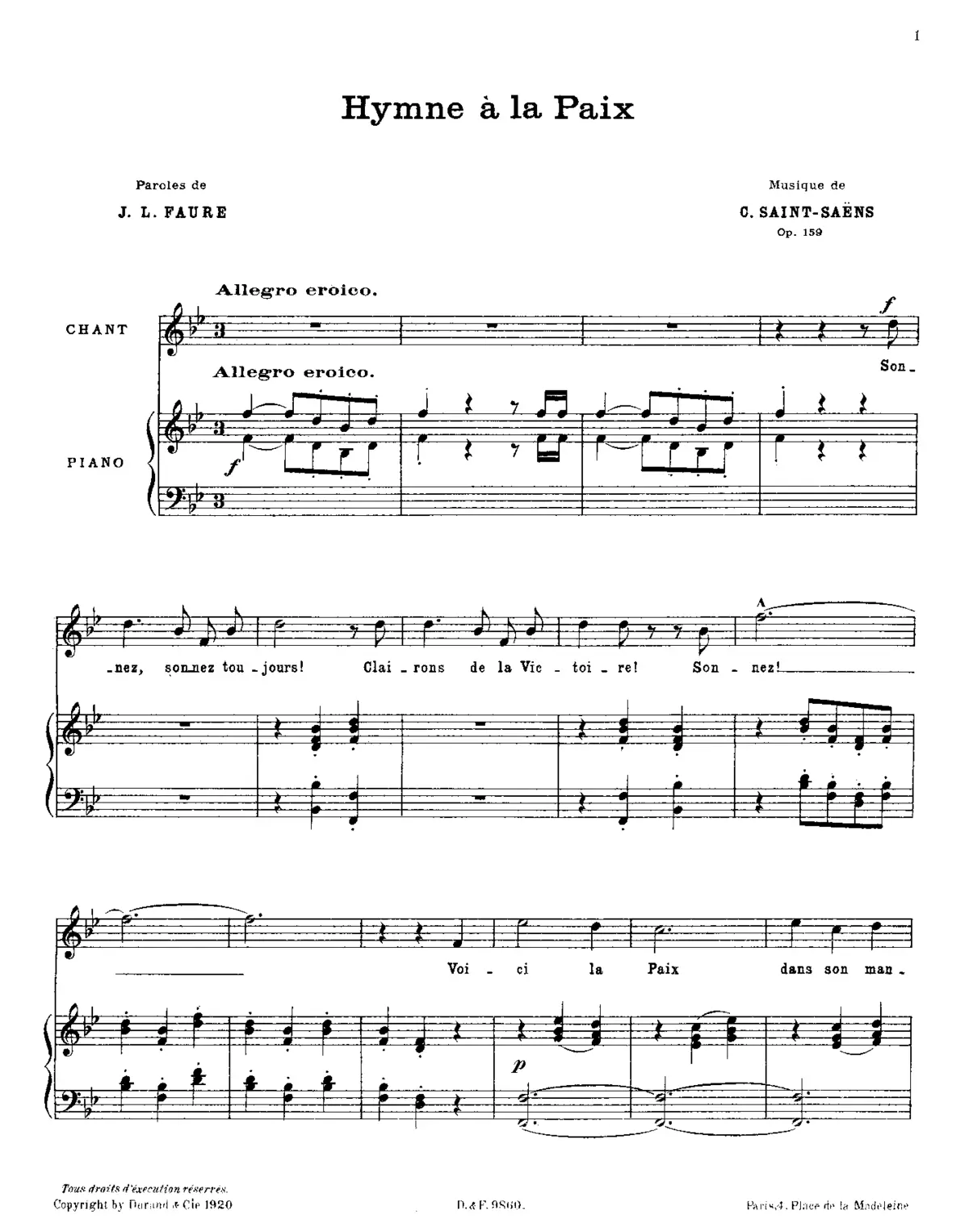 Hymne à la paix, Op.159 - Page 1