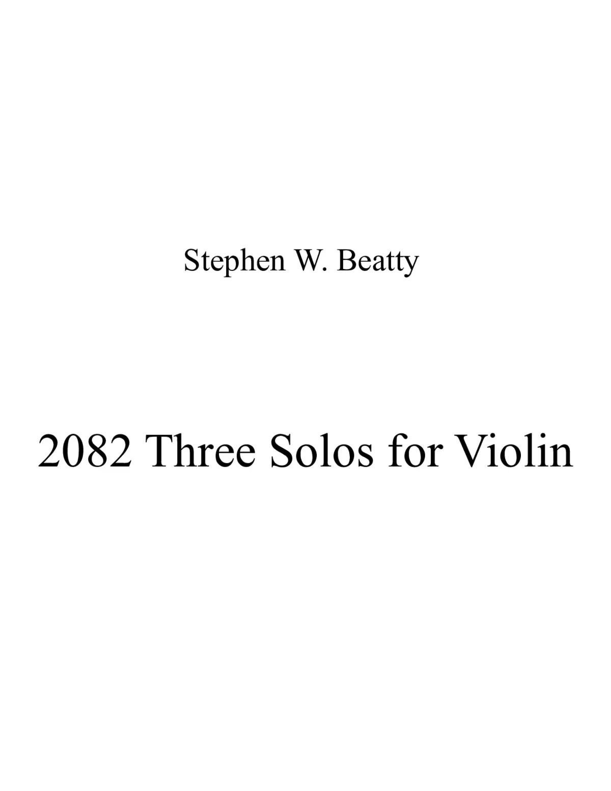 Three Solos for Violin - Page 1