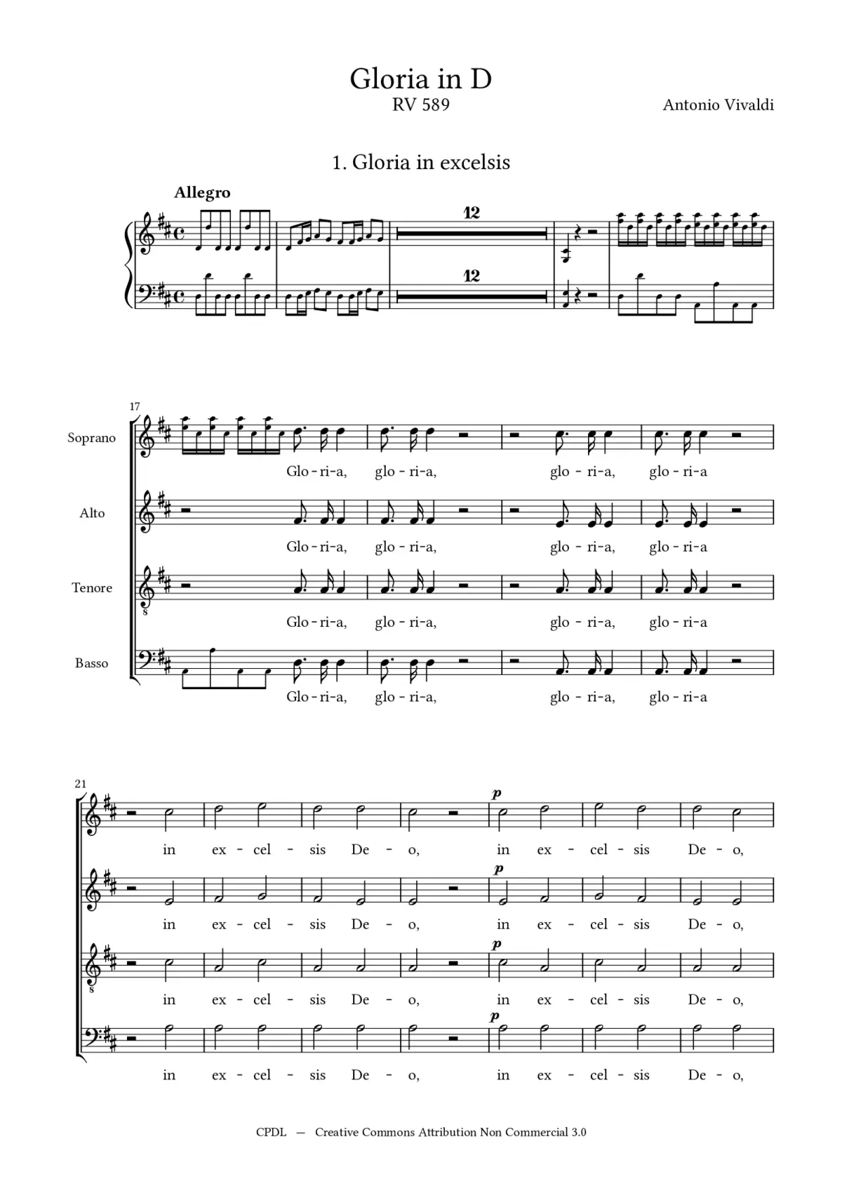 Gloria, RV 589 - Page 1