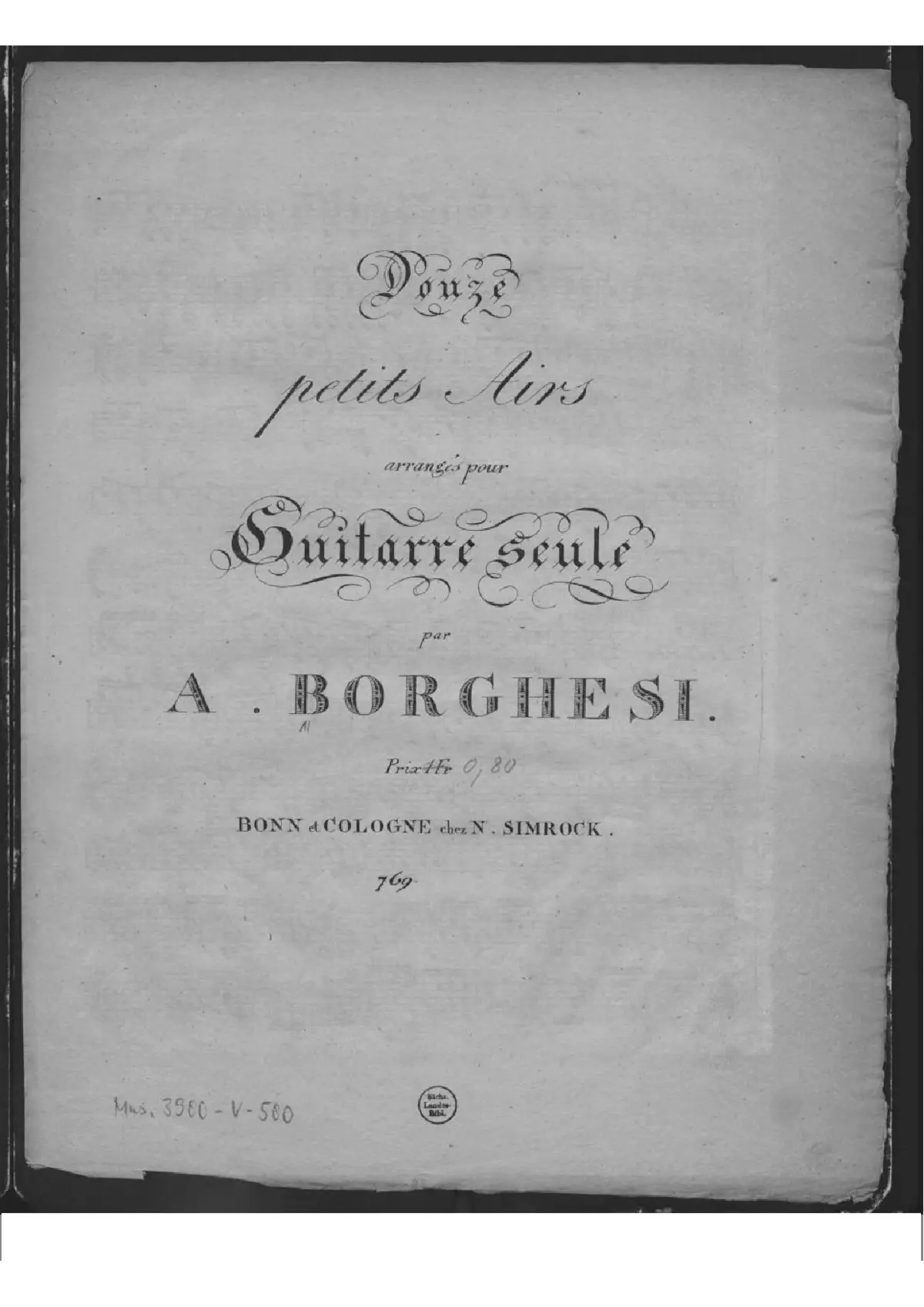 12 Petits Airs arrangés pour Guitarre seule - Page 1