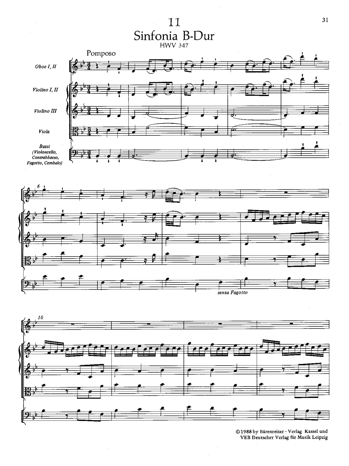 Sinfonia in B flat major - Page 1