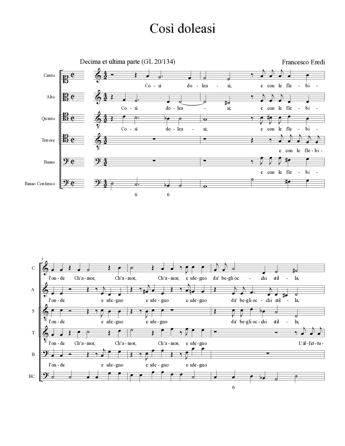 Così doleasì - Page 1