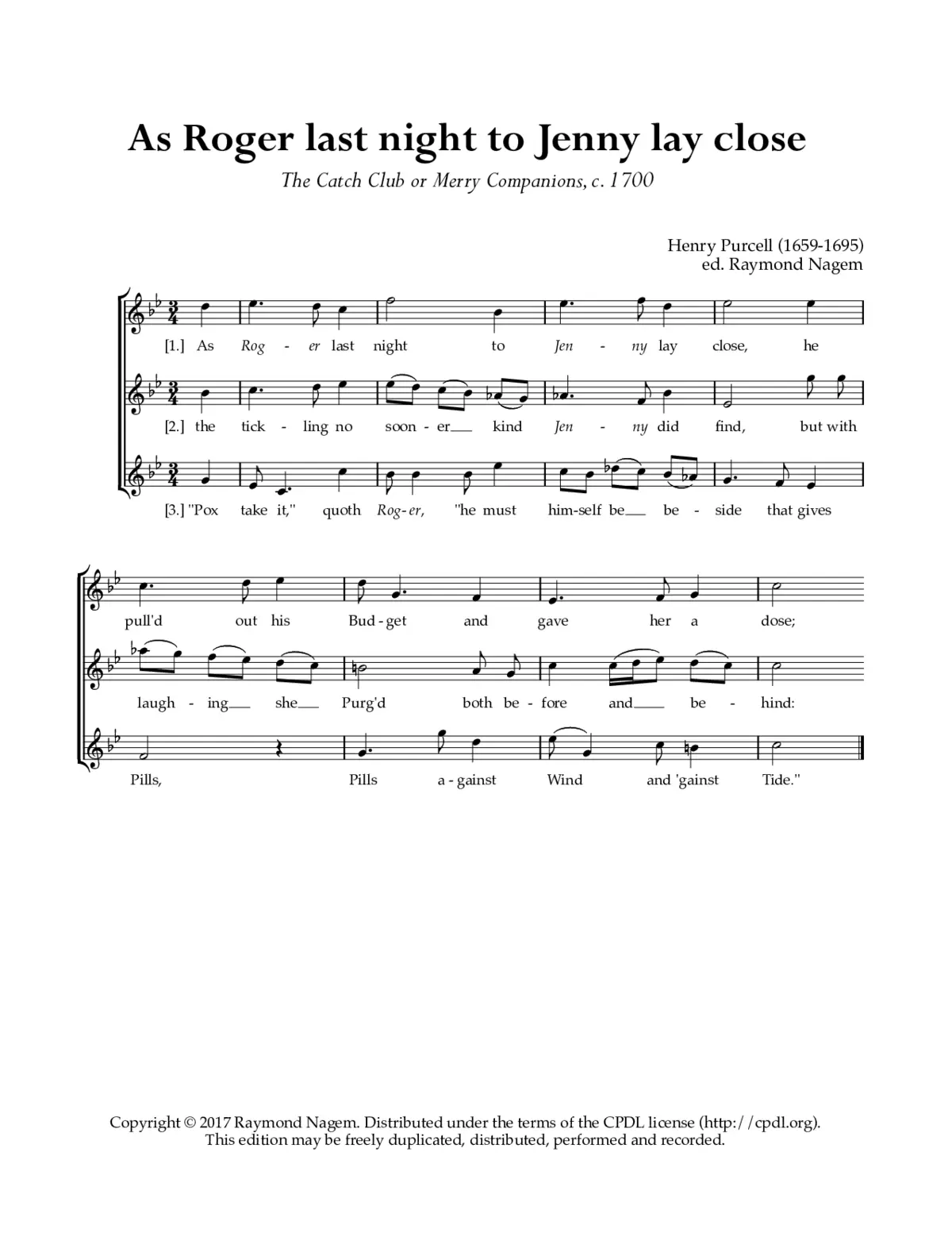 As Roger last night to Jenny lay close, Z 242 - Page 1