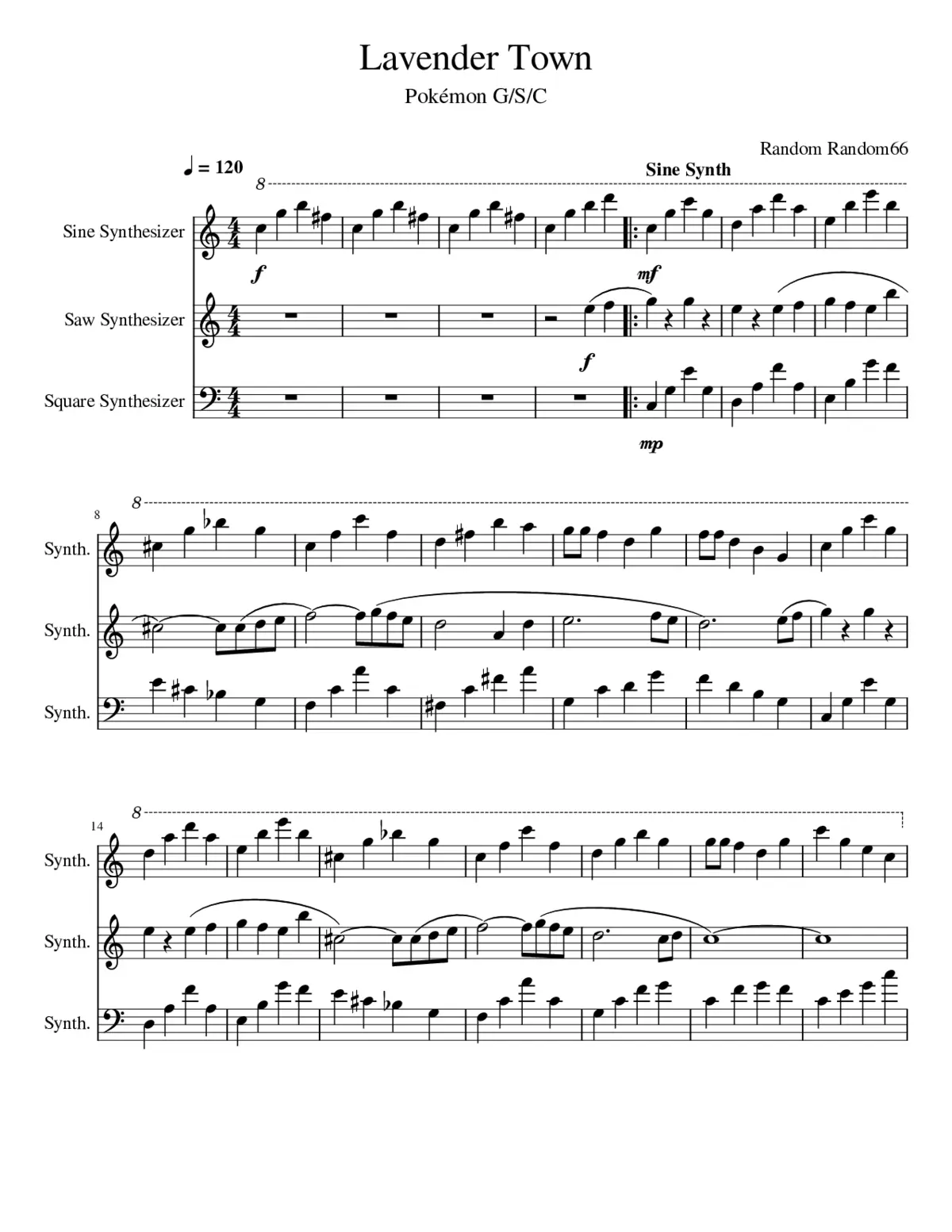 pokemon - lavender town theme - Page 1