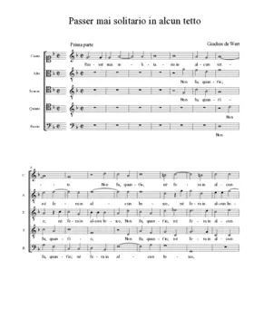 Passer mai solitario in alcun tetto