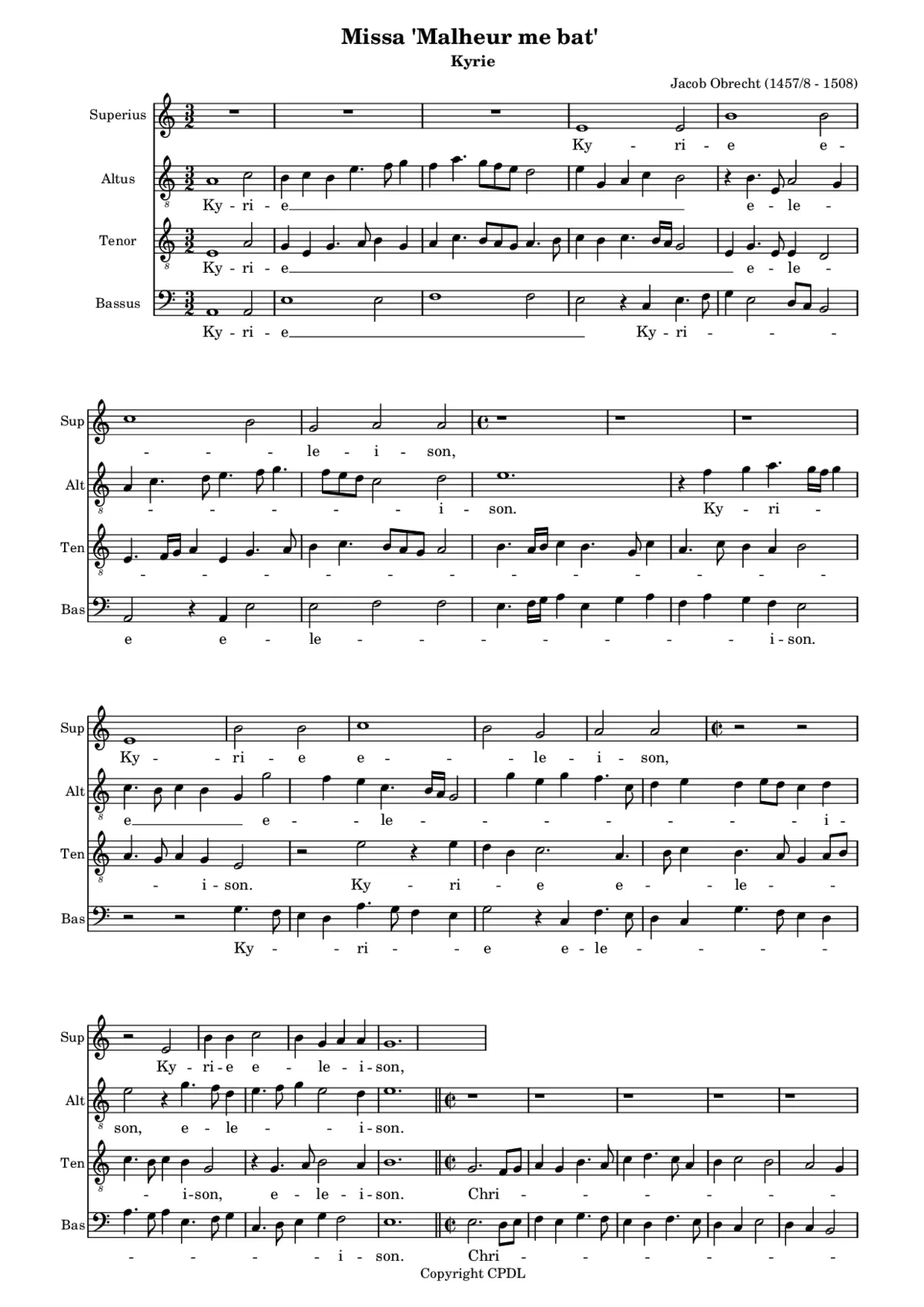 Missa Malheur me bat - Page 1