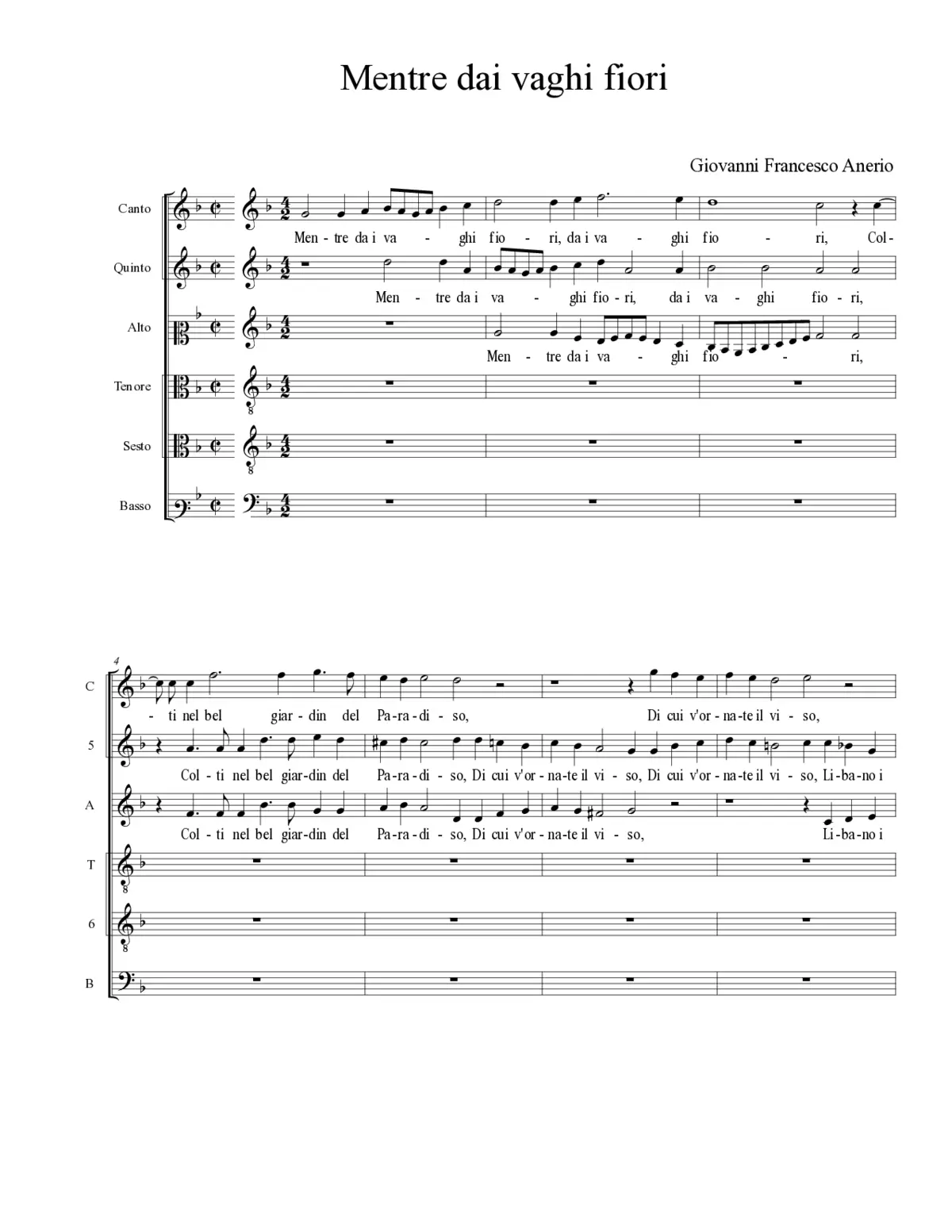 Mentre dai vaghi fiori - Page 1
