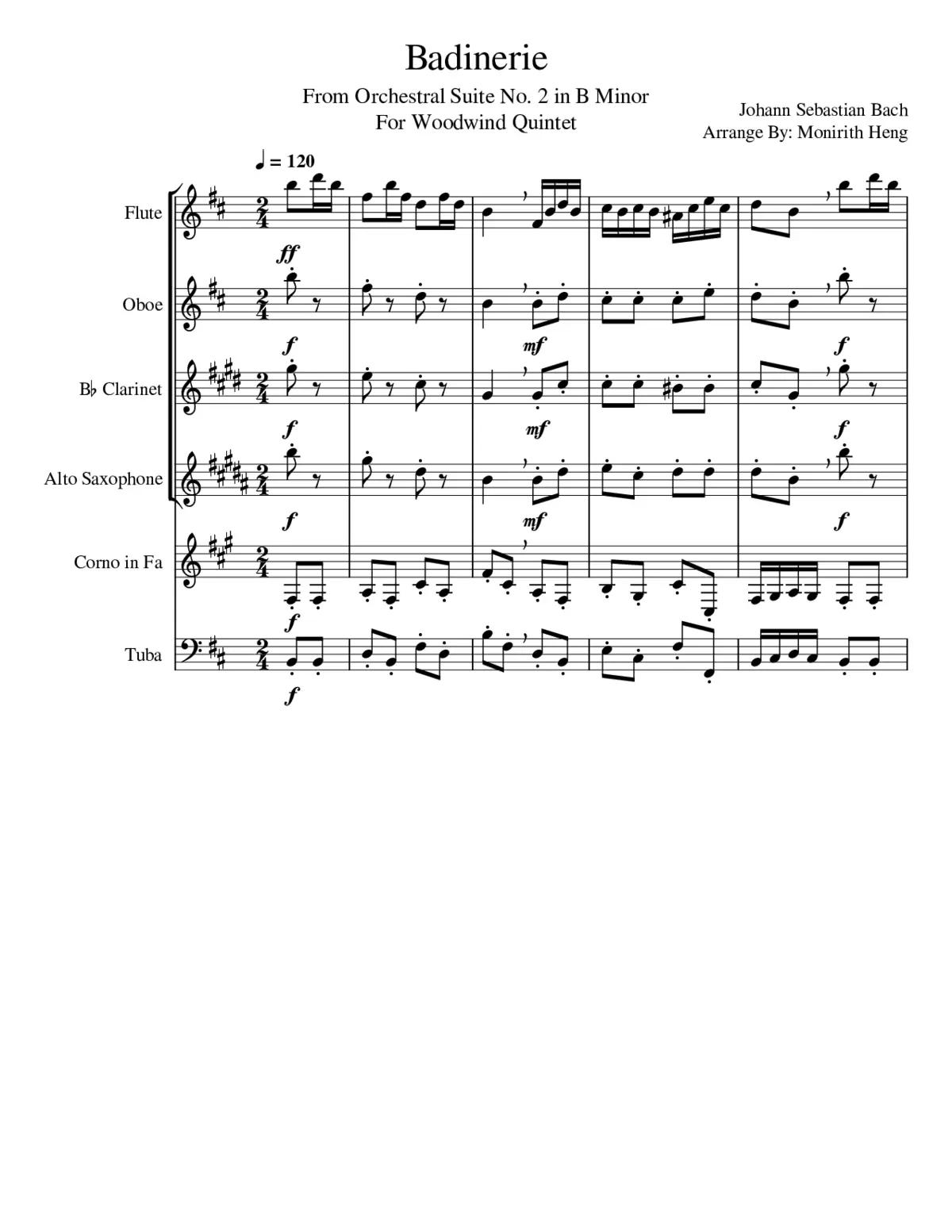 Orchestral Suite No.2 in B minor BWV 1067 - Page 1