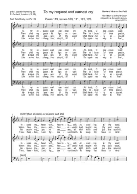 To my request and earnest cry